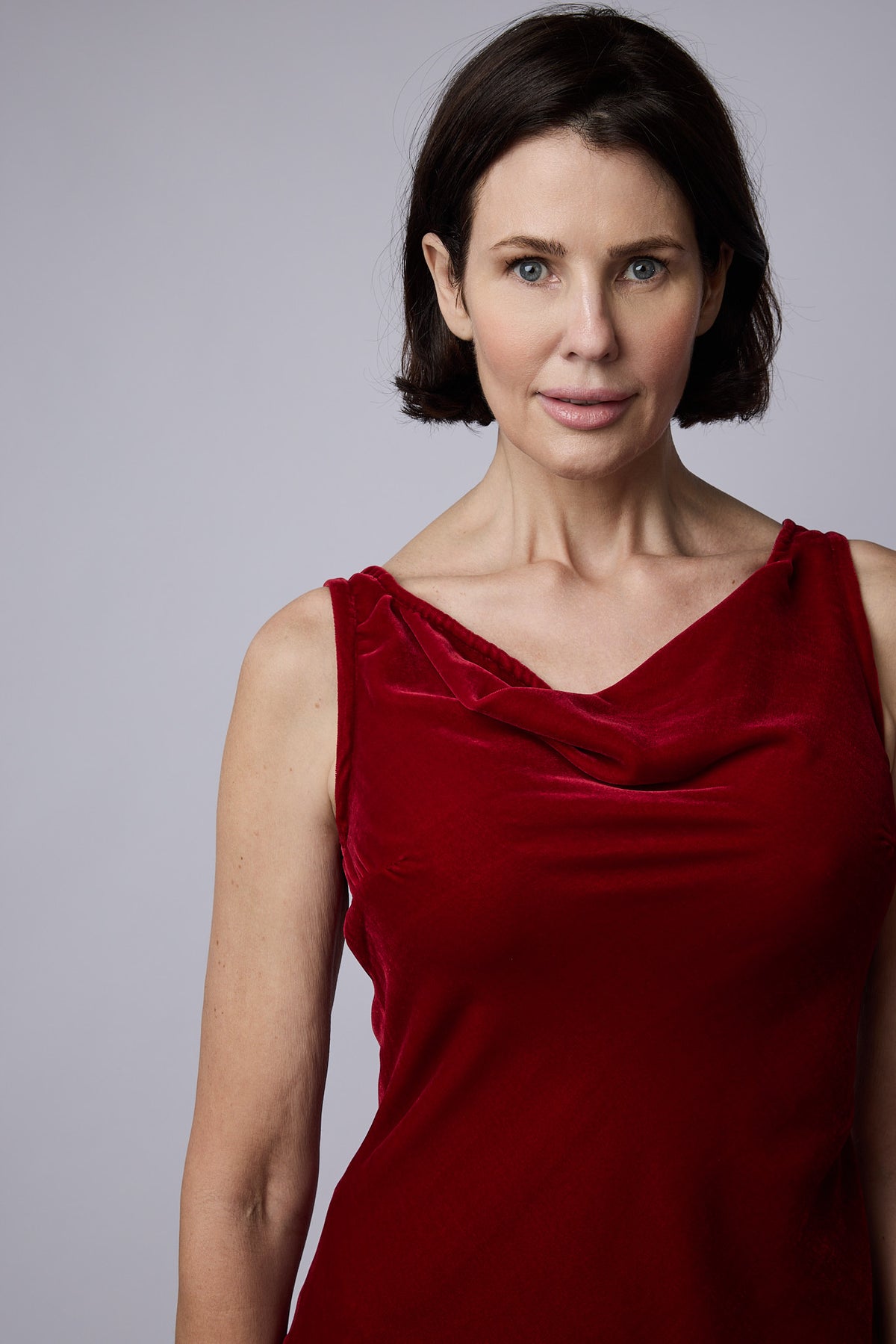 Clarabelle Silk Velvet Dress Red