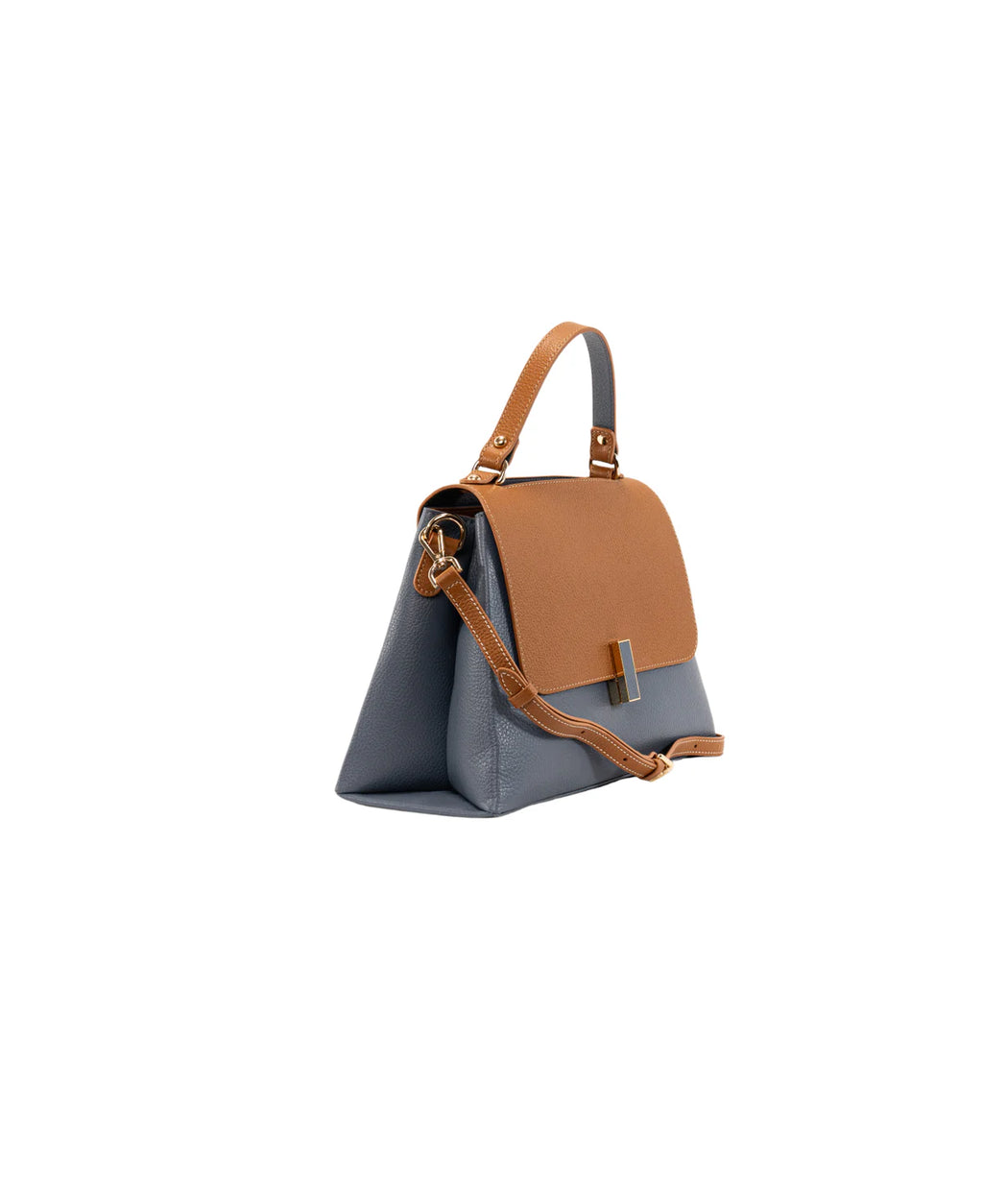 BIDINIS Lisa Grande top handle bag Dust Blue/Tan