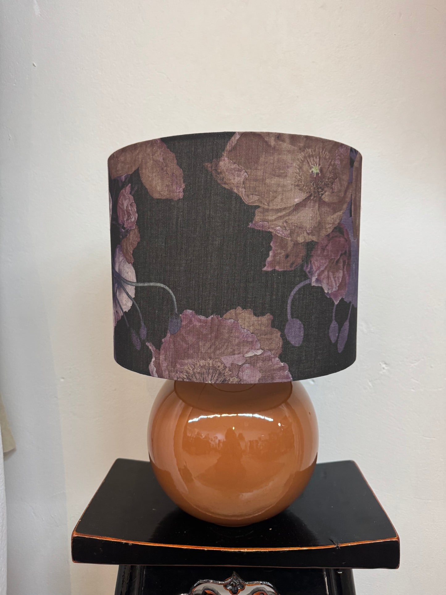 Lamp Veraisin Poppies shade with caramel ceramic base