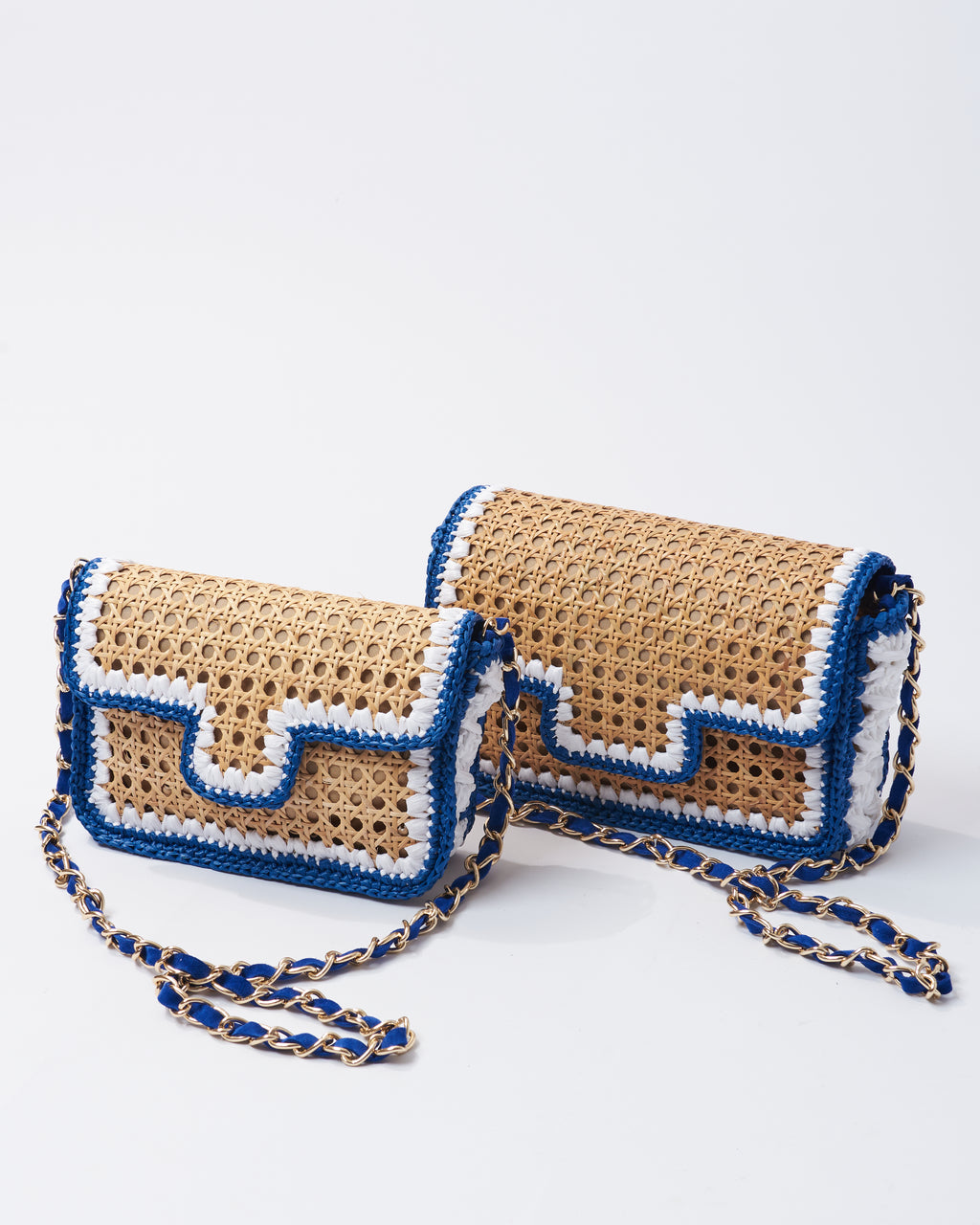 BIDINIS Ginevra Rattan and Raffia Bag in Medium