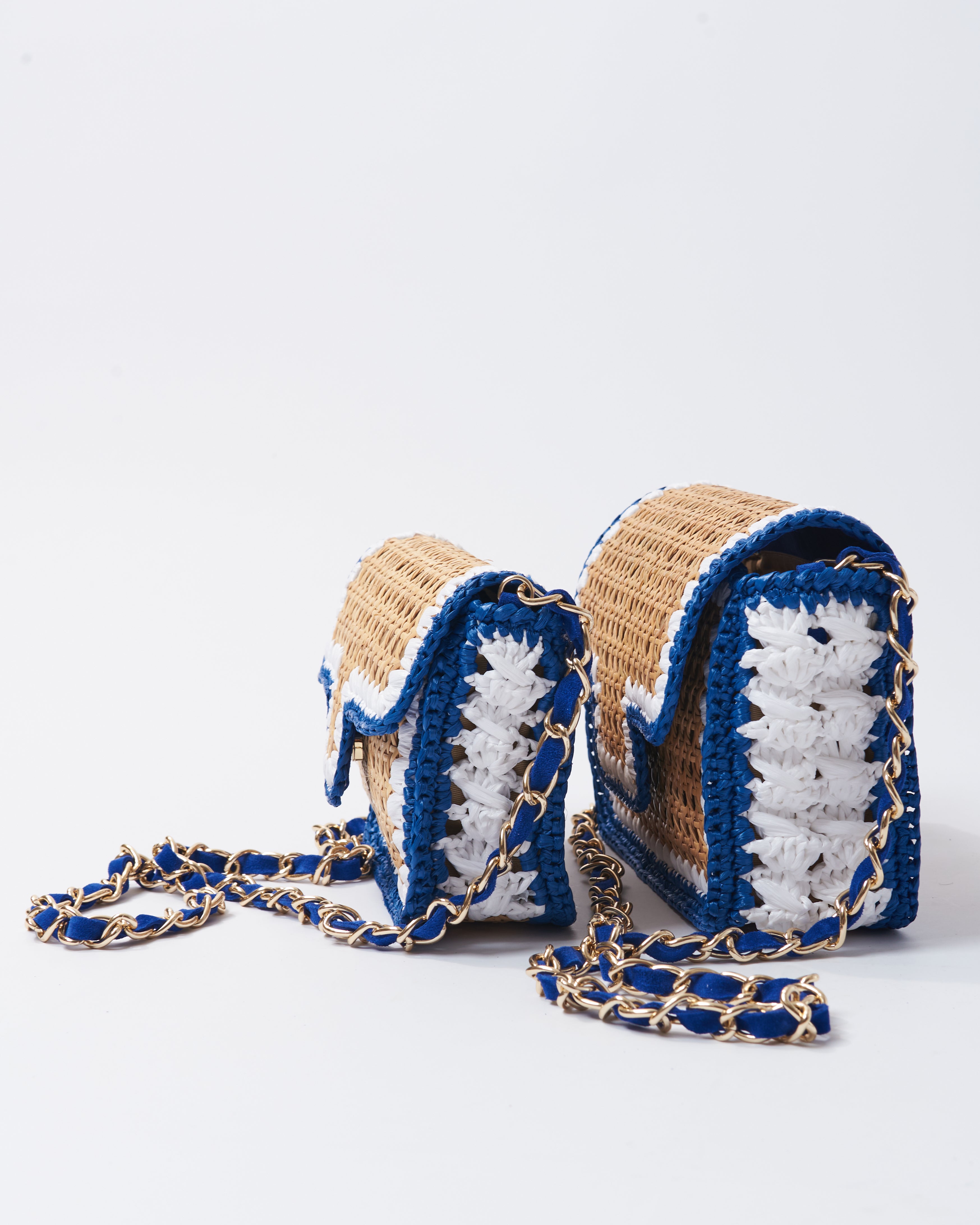 BIDINIS Ginevra Rattan and Raffia Bag in Medium