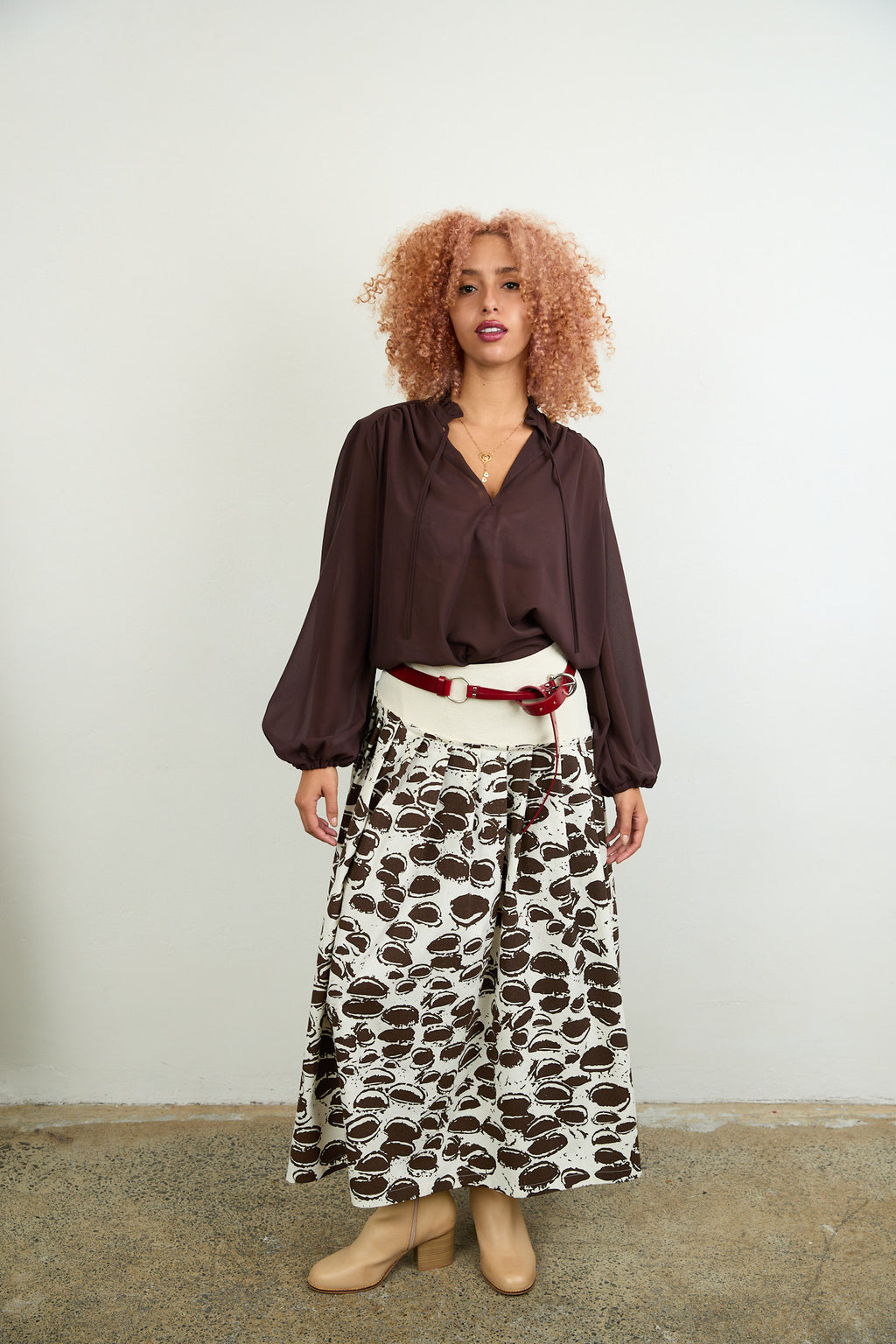 SYLVIA RILEY Danae silk pleated skirt