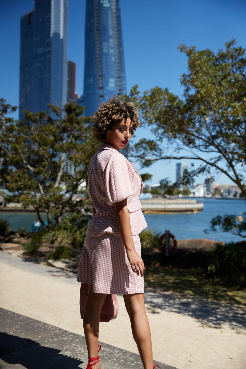 Soraya Pink Check Jacket