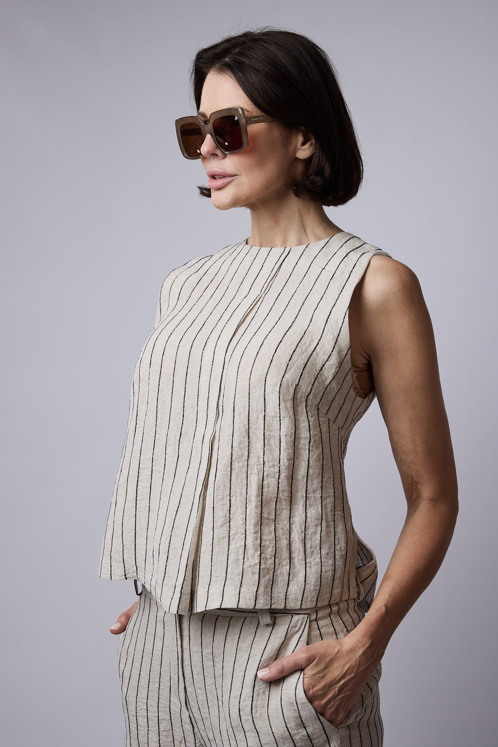 Julianne Stripe linen Top