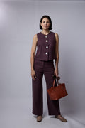 Florence Top Raisin linen