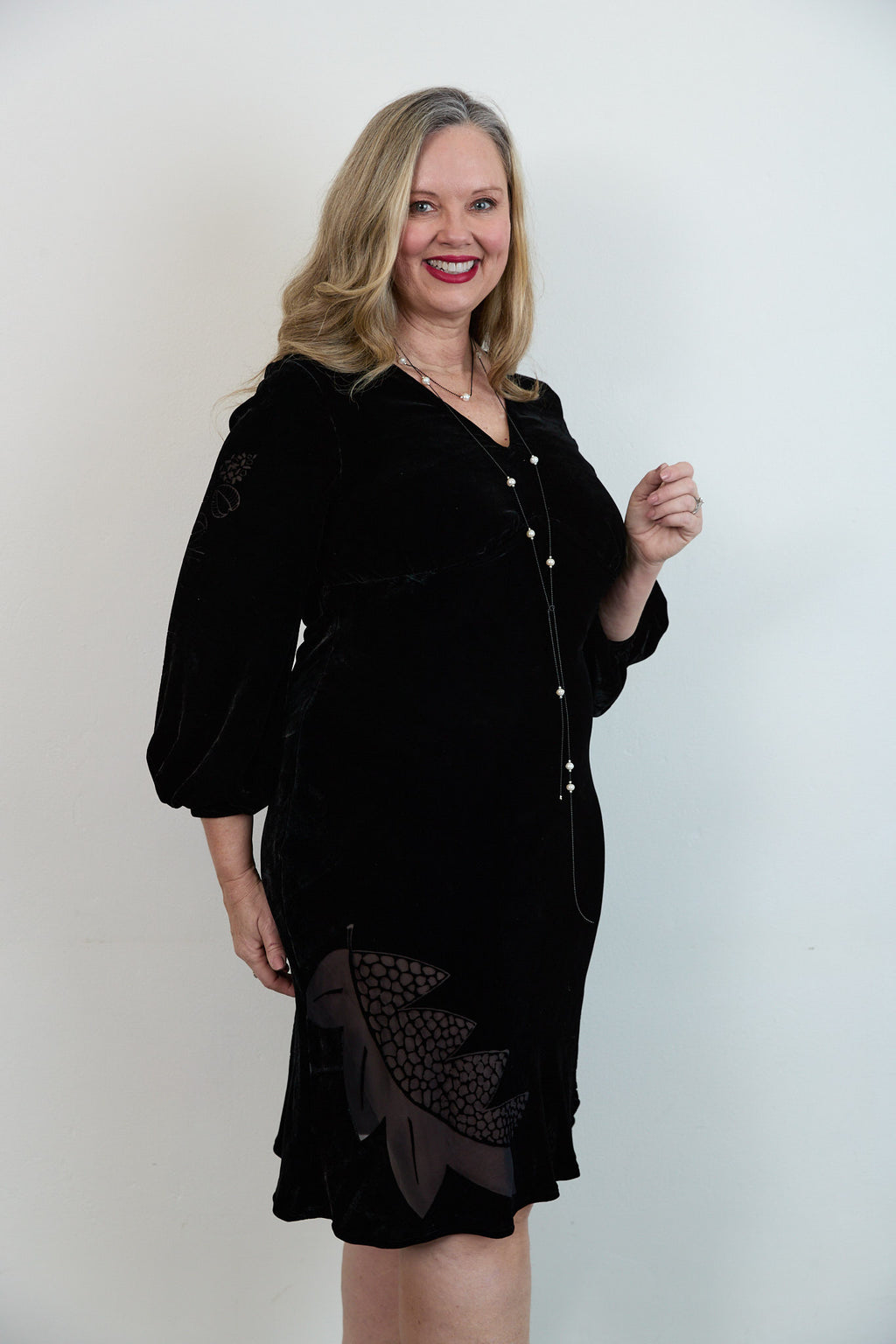 SYLVIA RILEY Rose devore velvet dress