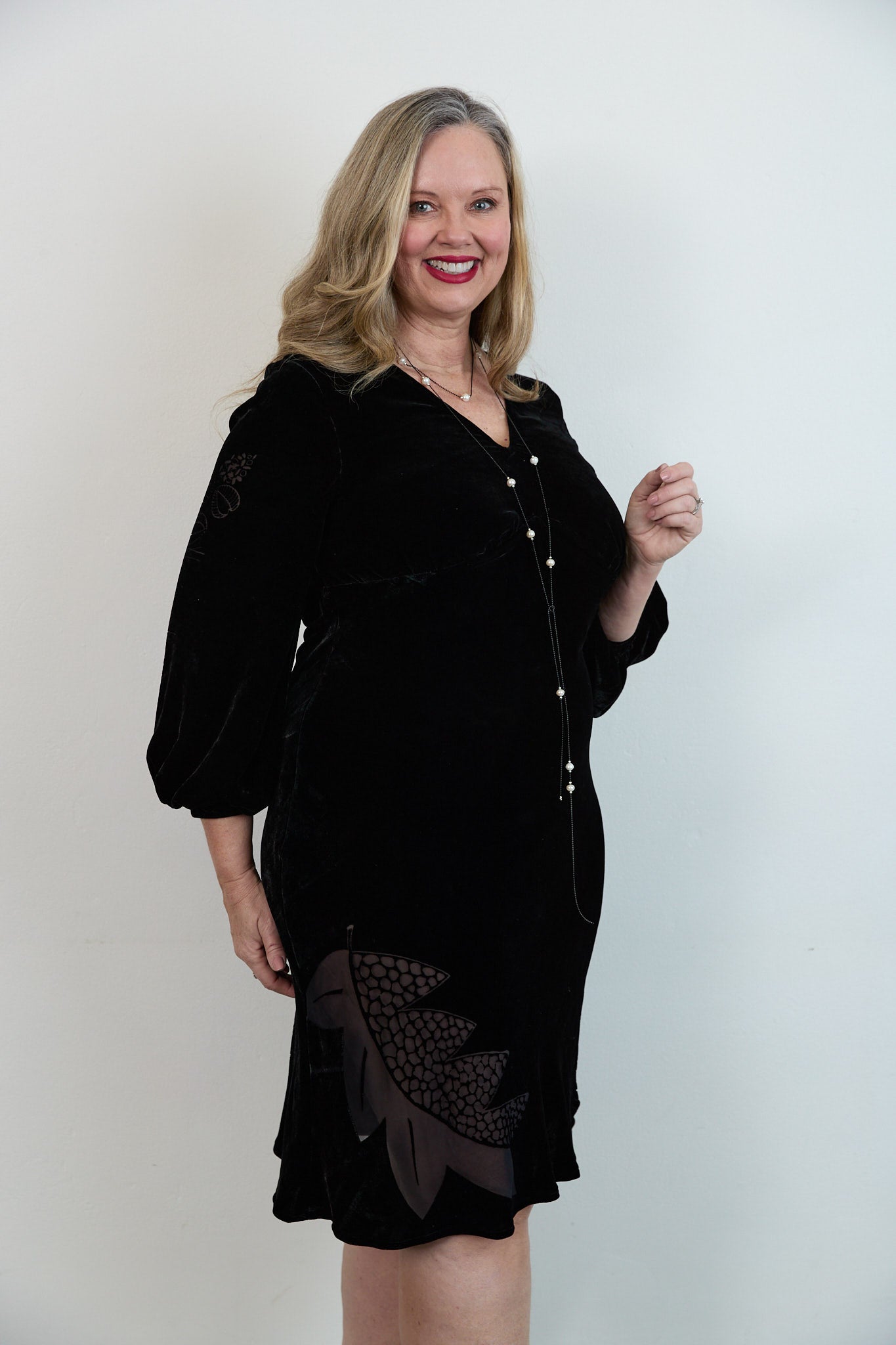 SYLVIA RILEY Rose devore velvet dress