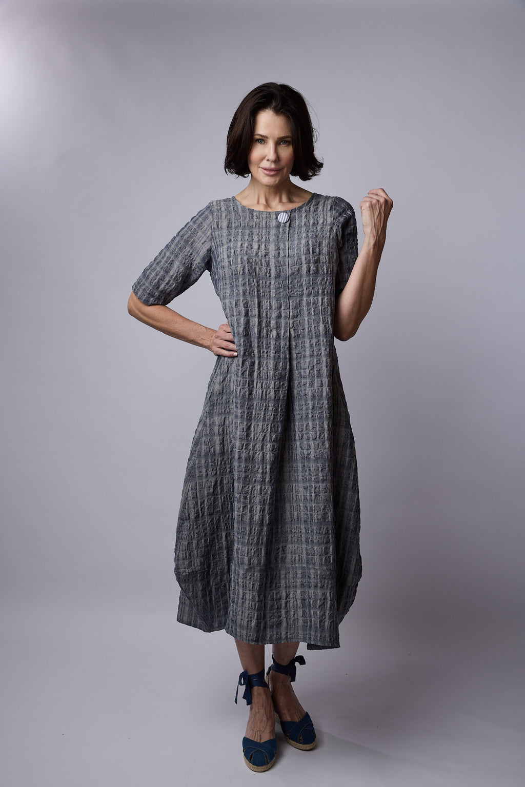 Dakota dress Smoke Textured linen