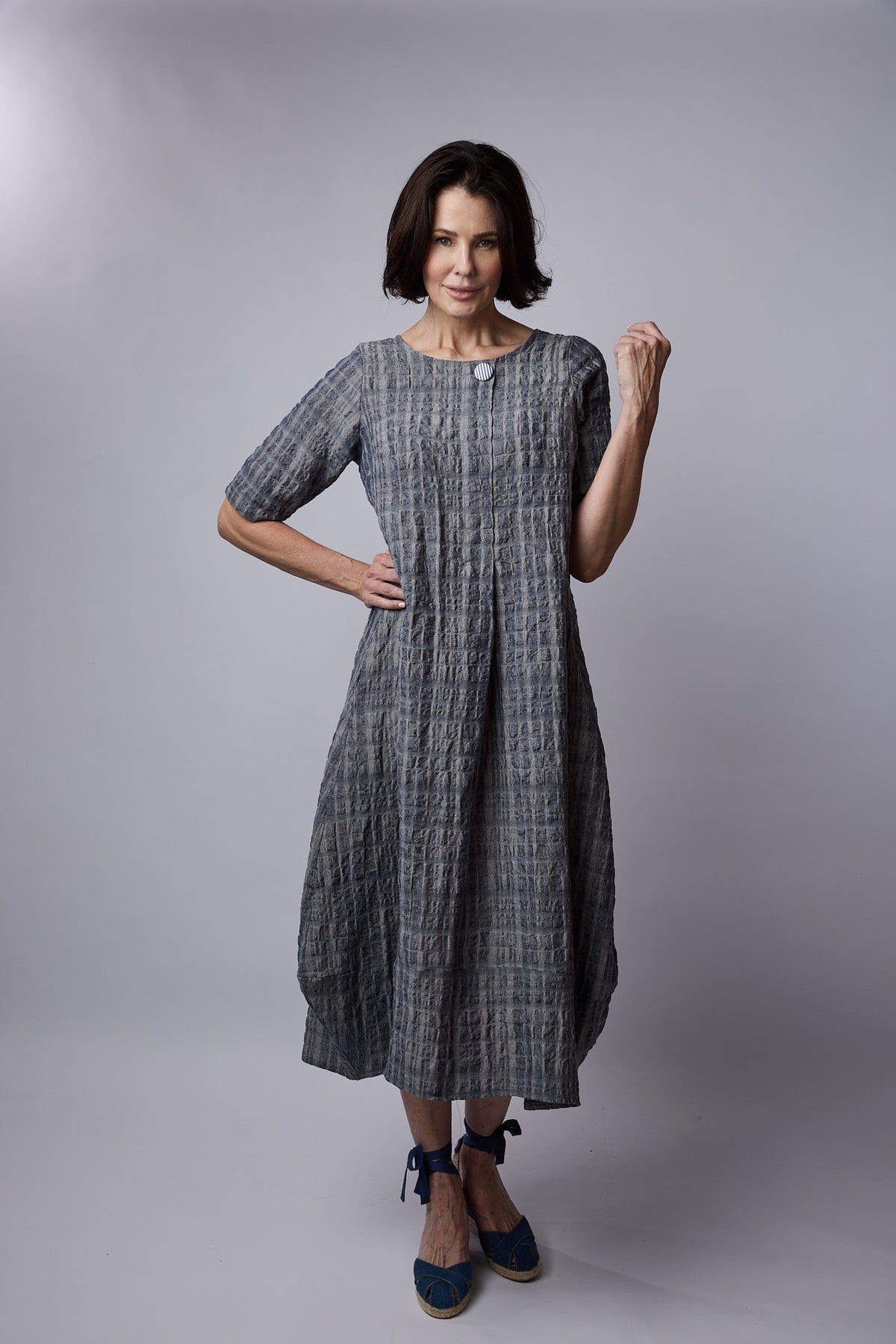 Dakota dress Smoke Textured linen