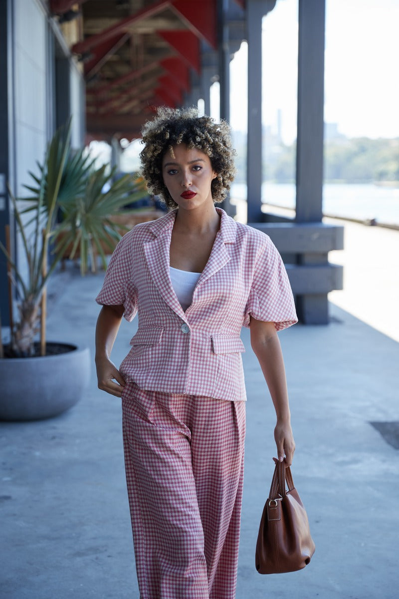Soraya Pink Check Jacket