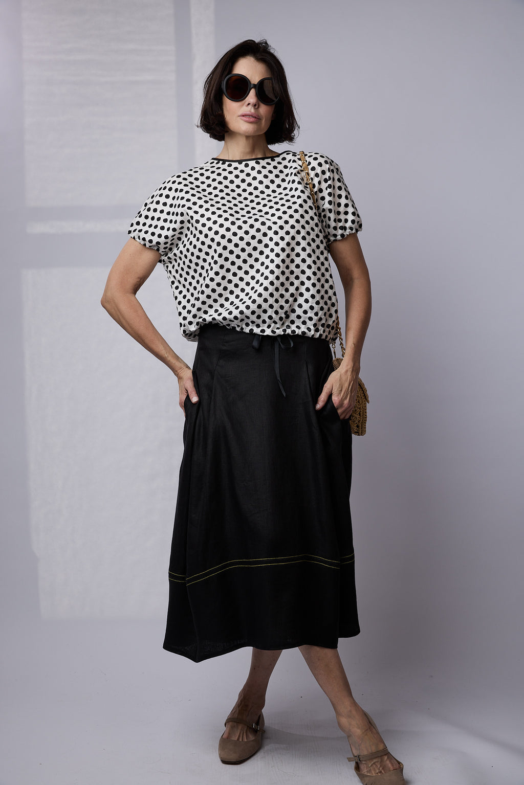 Luca Twill Linen Skirt