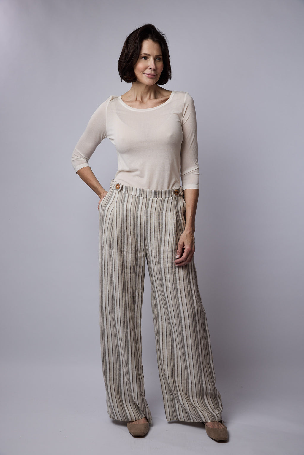 SYLVIA RILEY Remy linen pants