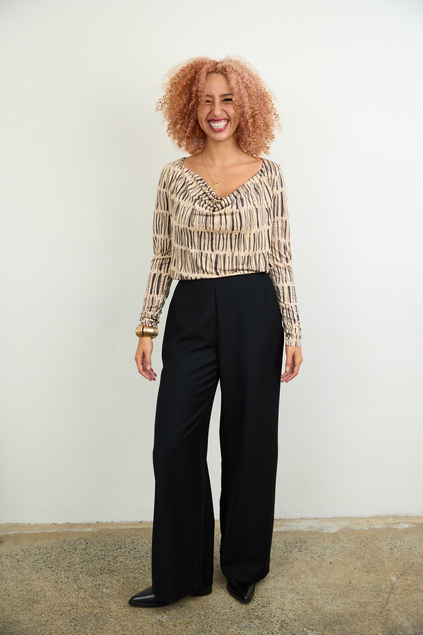 SYLVIA RILEY Cora Cowl neck top-hand dyed