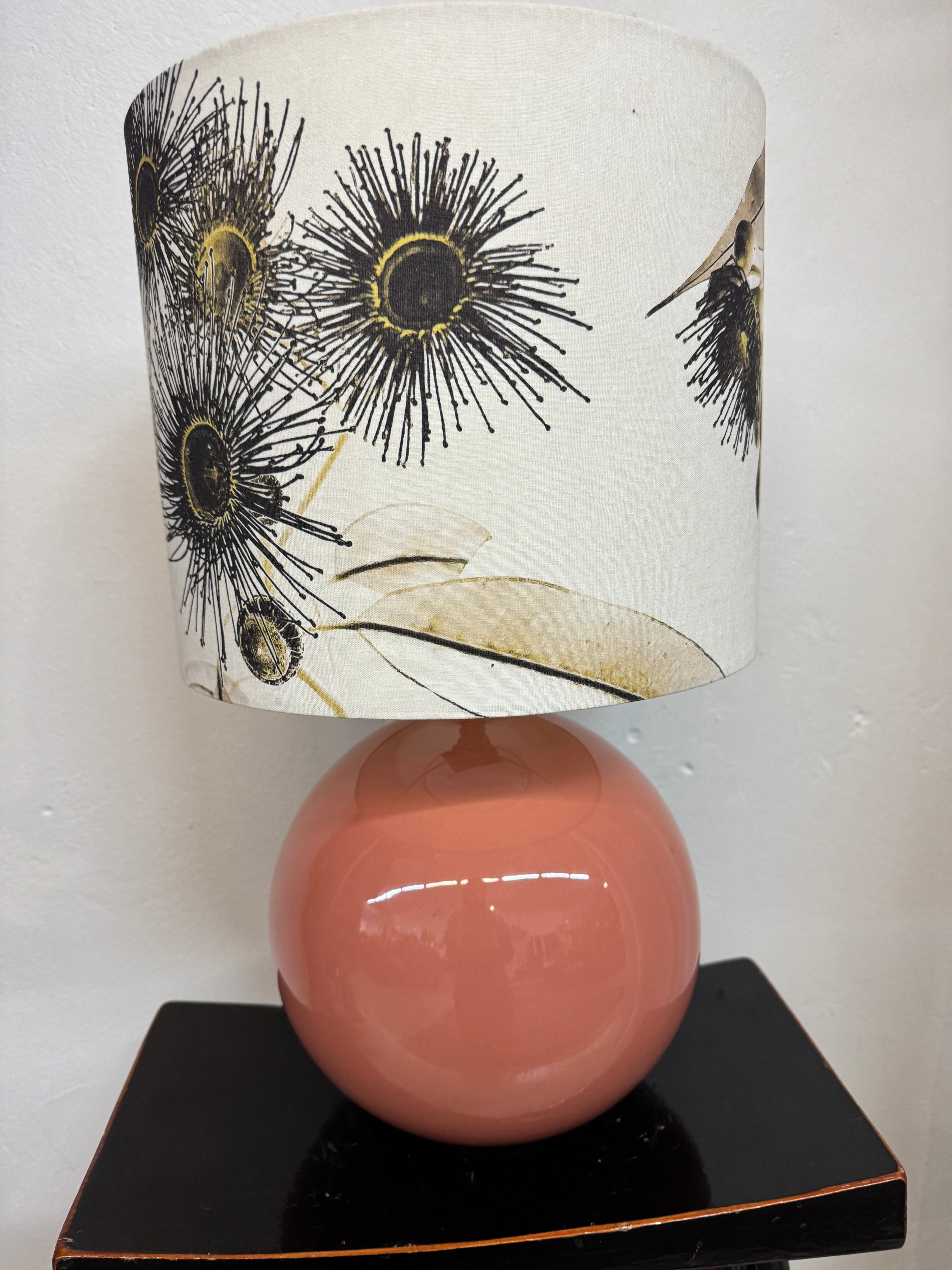 LAMP Kalypto Gilded with salmon Italian ceramic base