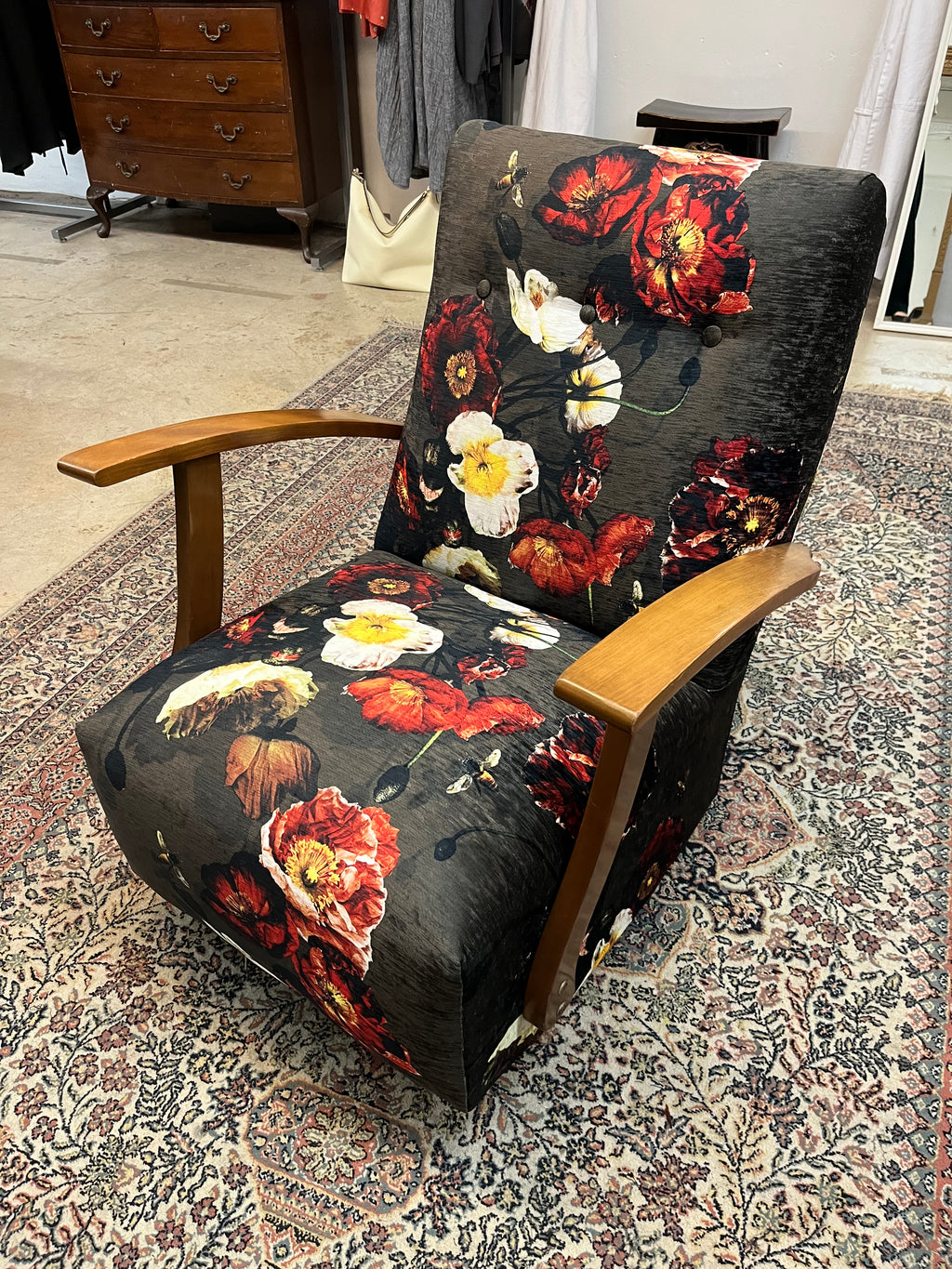 MS CHIEF DESIGNS Olive Grove Poppies in Chenille