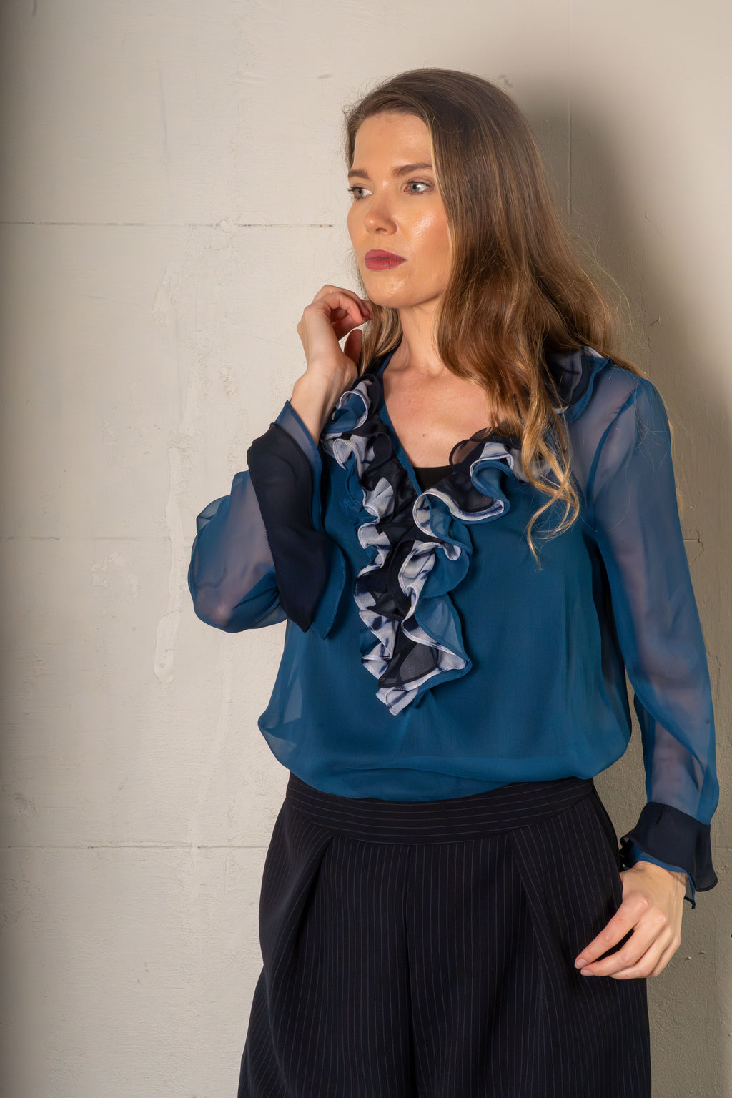 SYLVIA RILEY - Ariadne top Blue