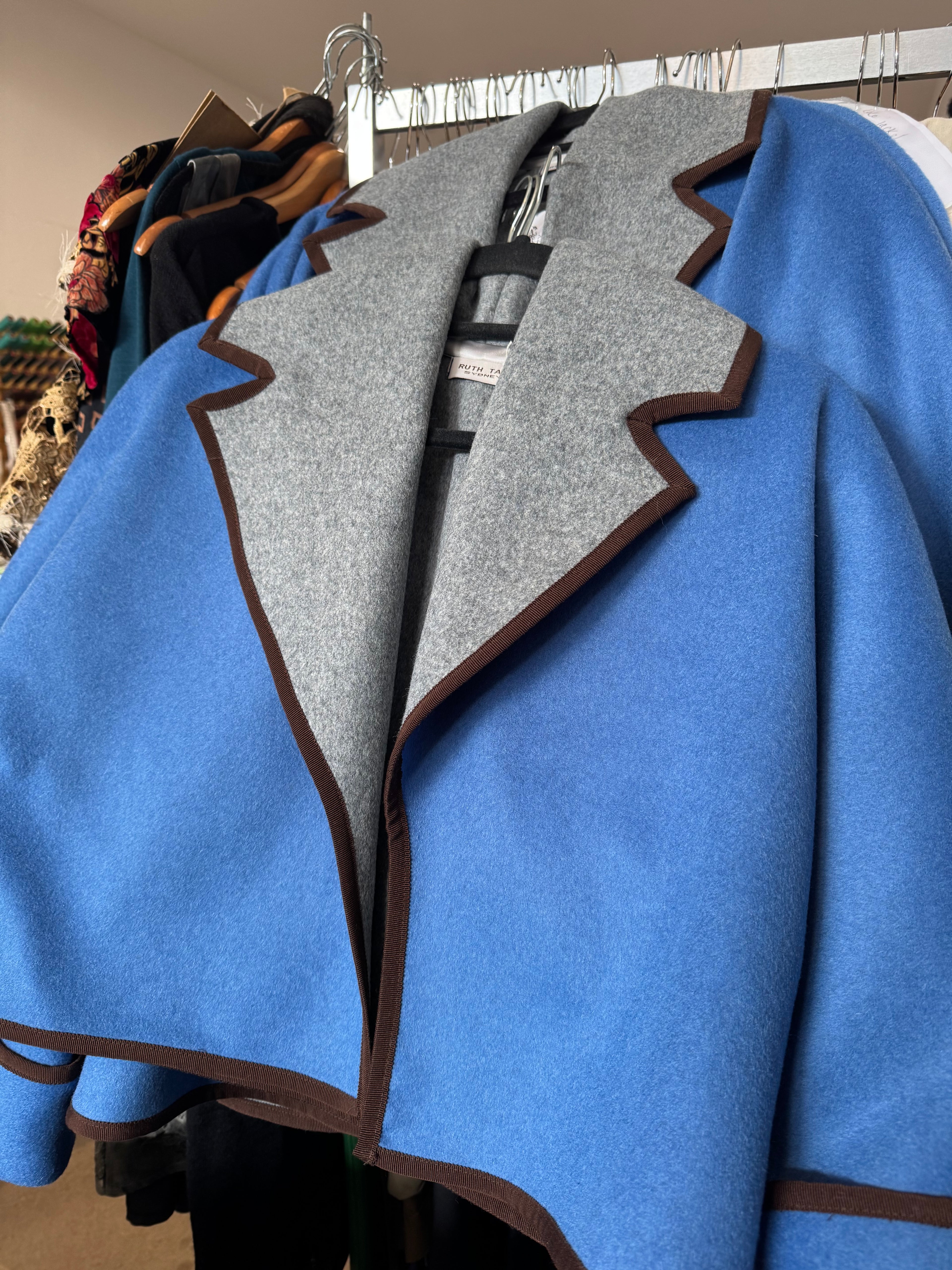 Eliza Jacket Double Face Wool Blue/grey