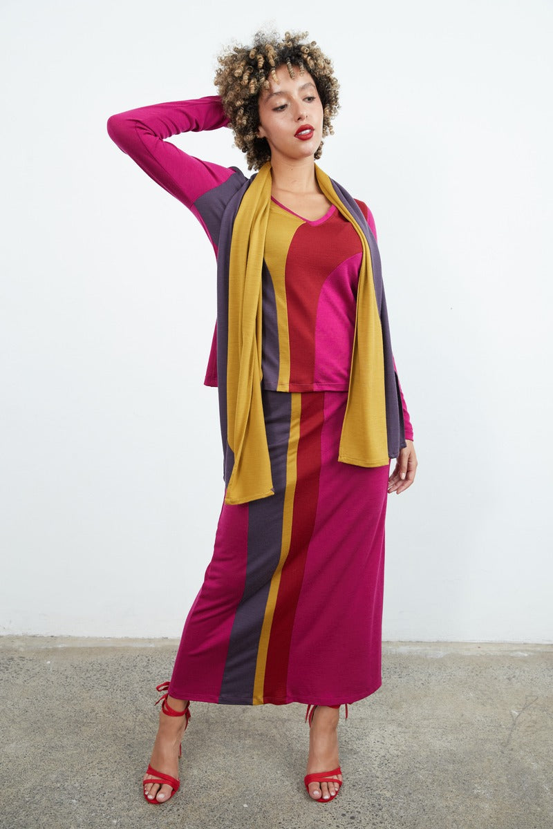 SYLVIA RILEY Monica Midi Skirt