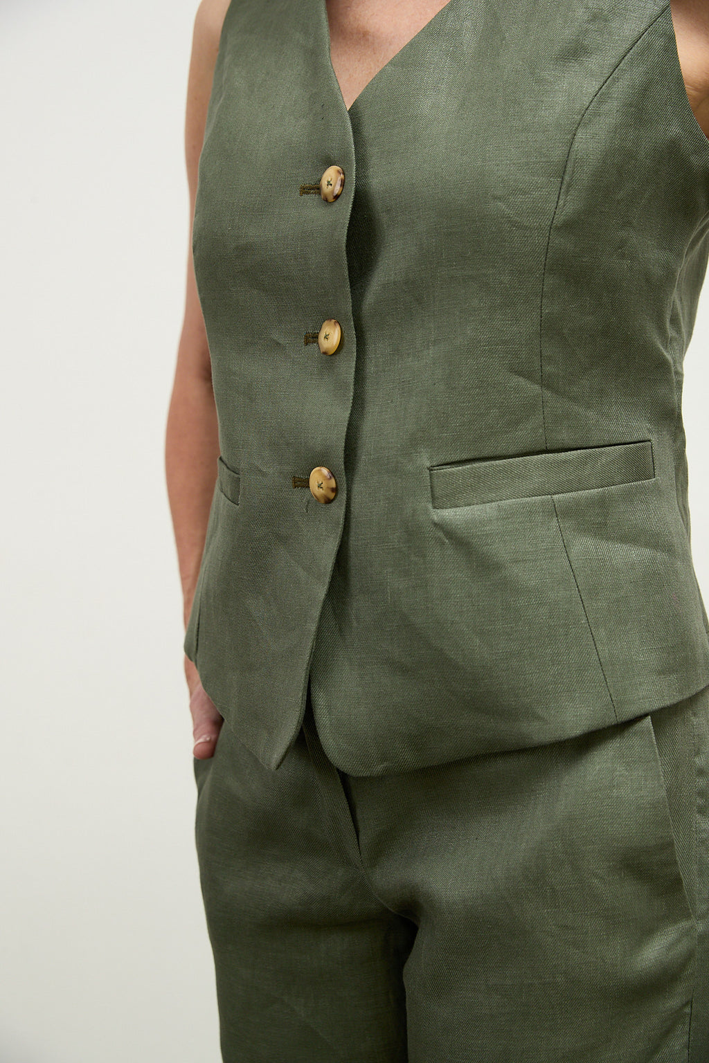 Mimi Twill Linen Gilet