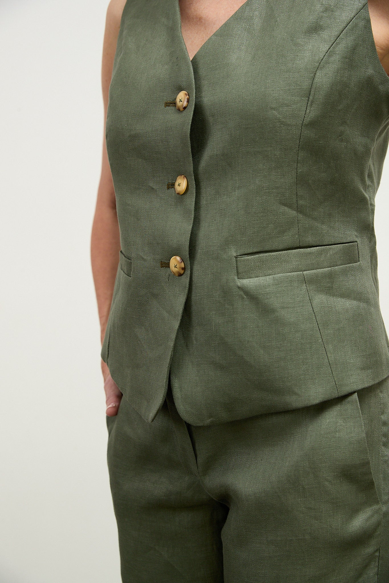 Mimi Twill Linen Gilet