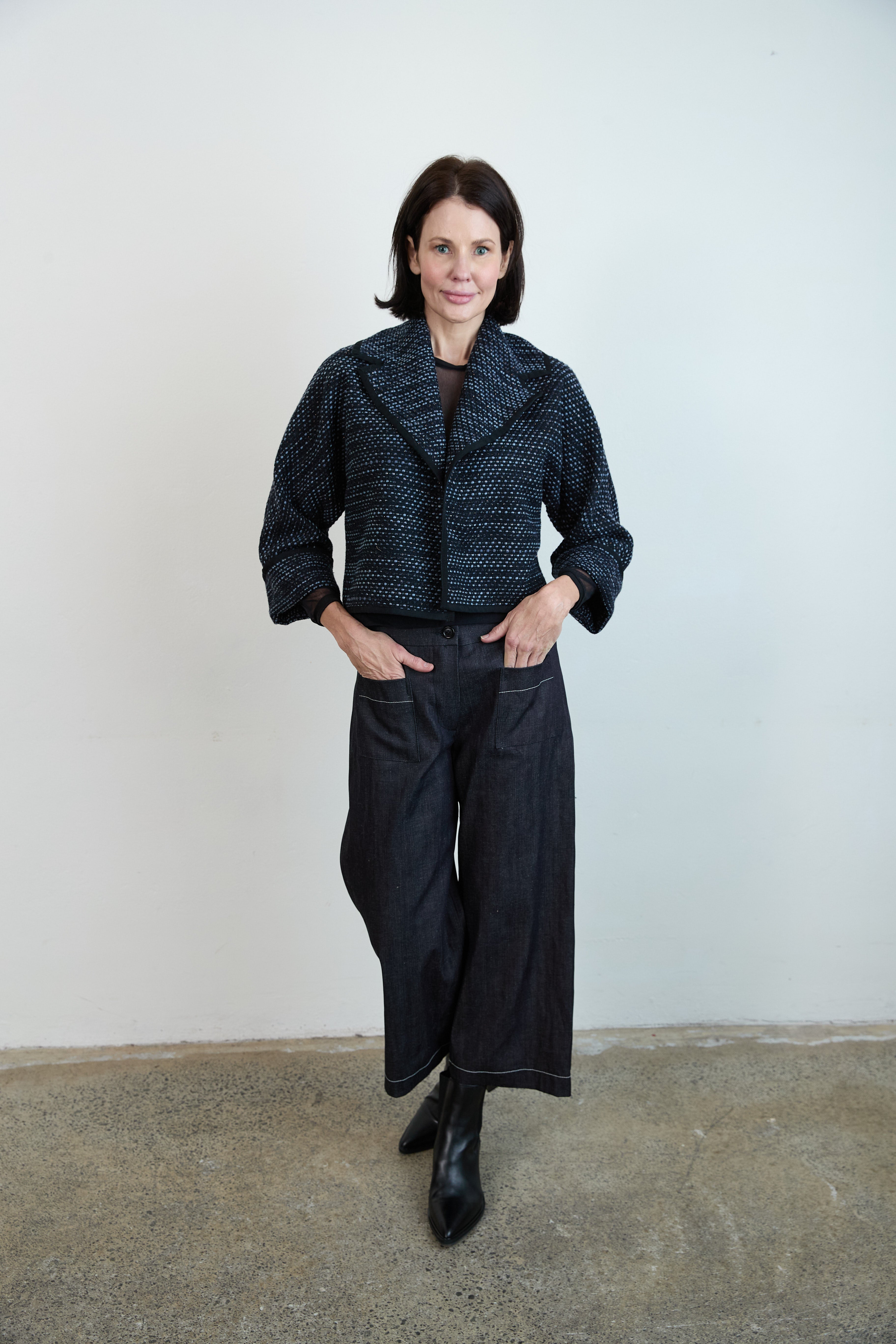 Eliza Italian Tweed Jacket Blue