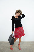 Ali Red Tweed Skirt