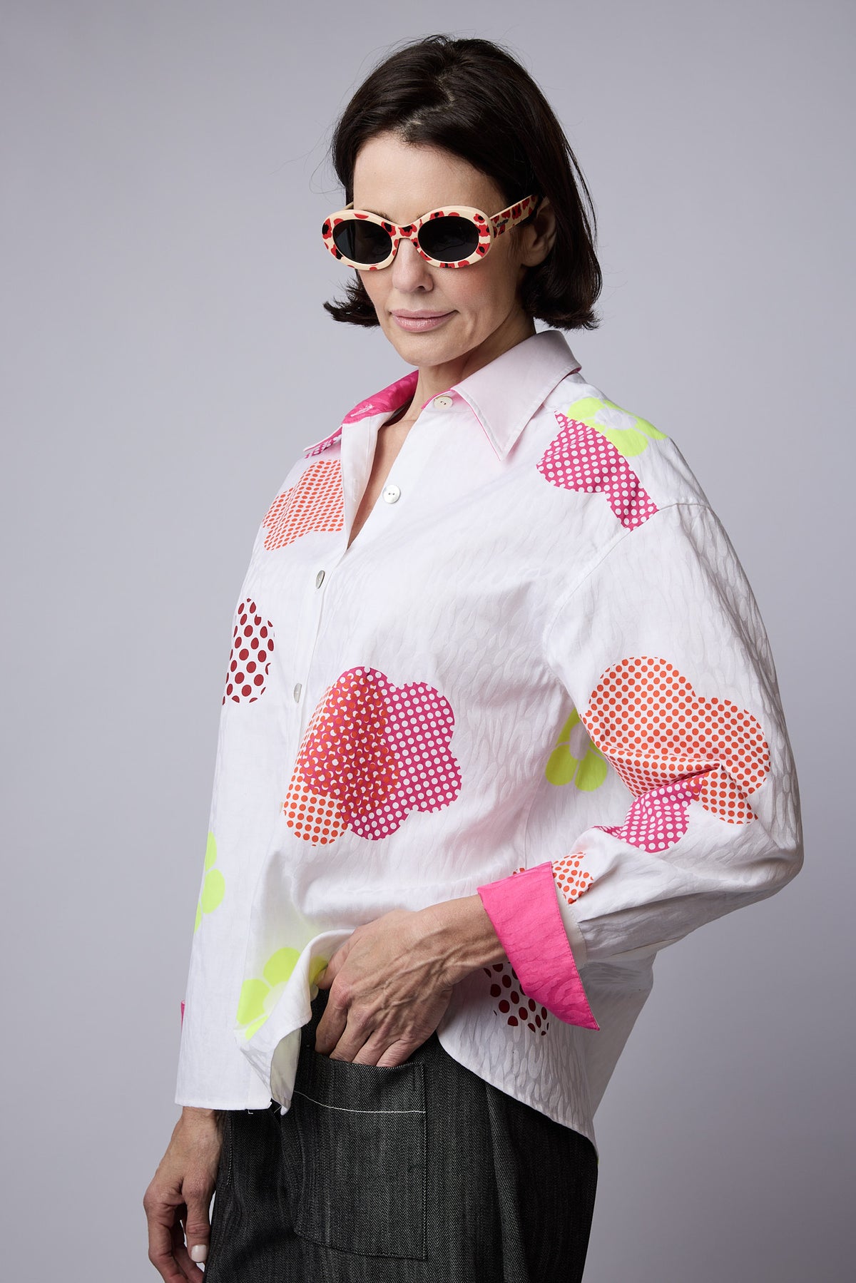 SYLVIA RILEY Calypso Shirt Flower Print