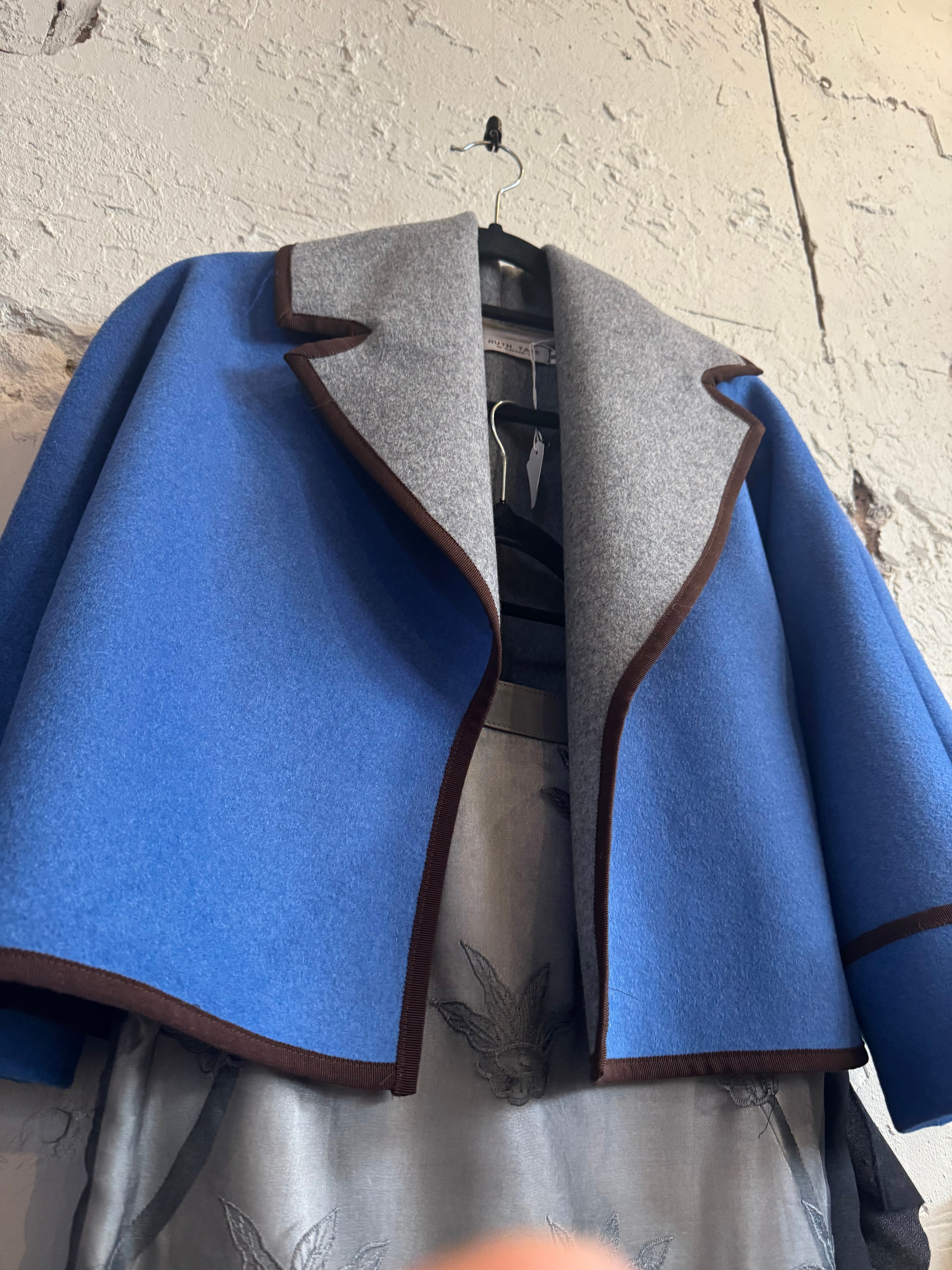 Eliza Jacket Double Face Wool Blue/grey