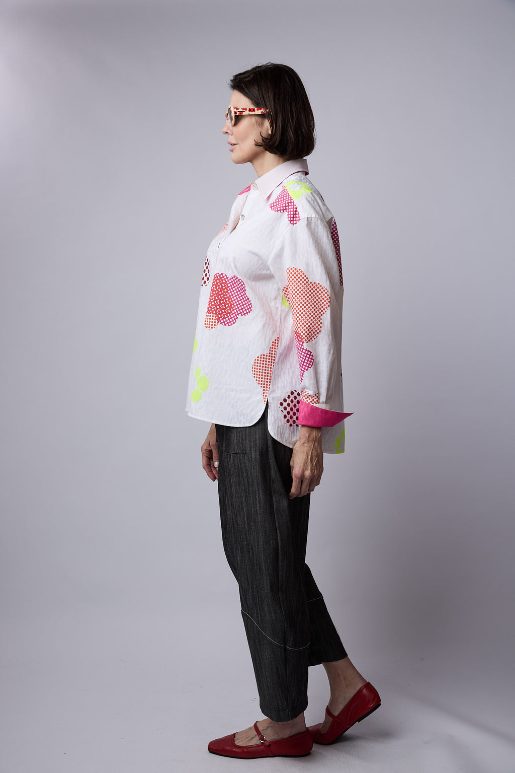 SYLVIA RILEY Calypso Shirt Flower Print