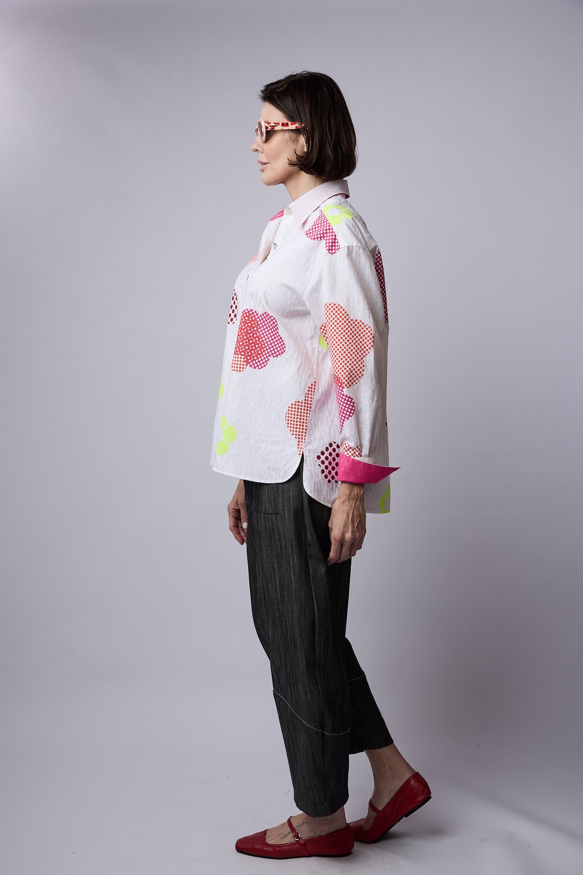 SYLVIA RILEY Calypso Shirt Flower Print