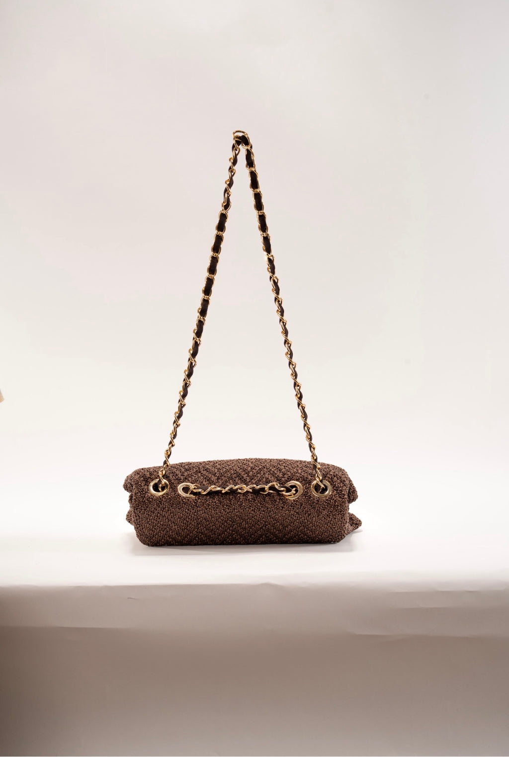 BIDINIS Clarice textured raffia bag Chocolate