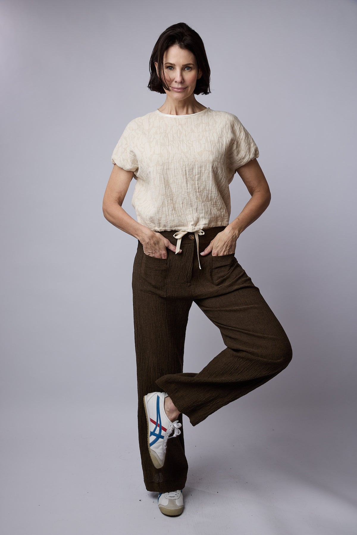 Anya Top Natural Jacquard