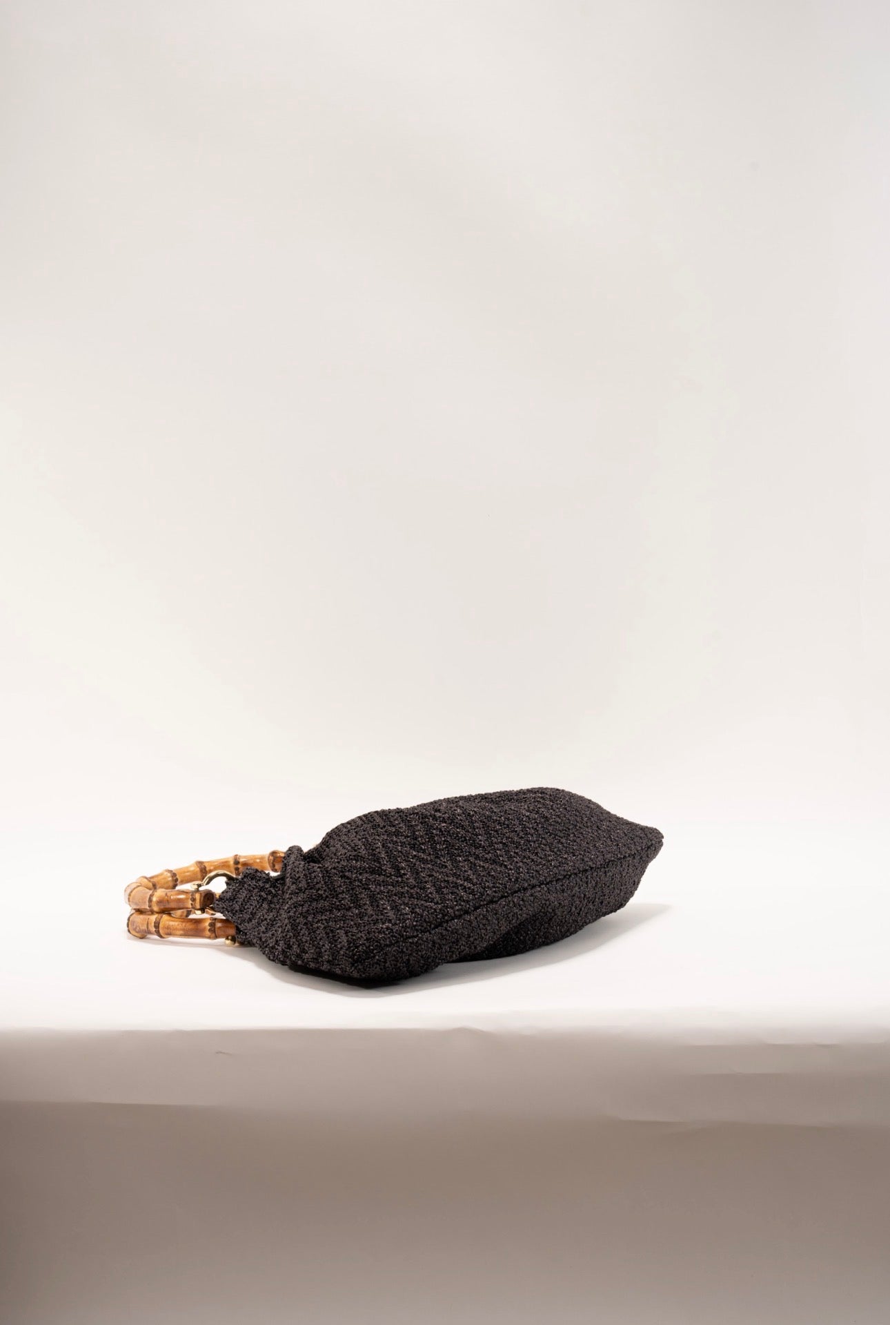 BIDINIS Caterina Medium Raffia Shopping Bag Textured Black