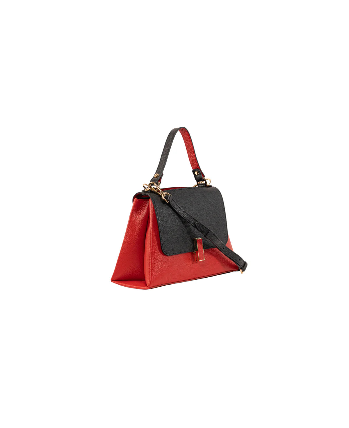 BIDINIS Lisa Mini top handle leather bag Red/black
