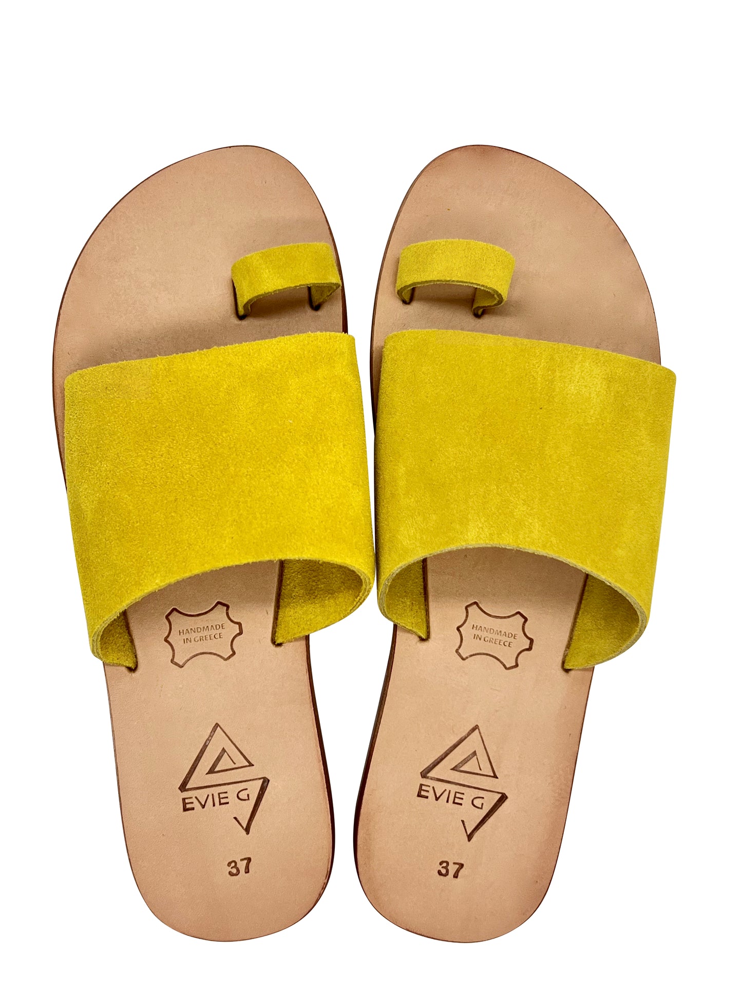 EVIE G Beta Yellow Suede Sandals