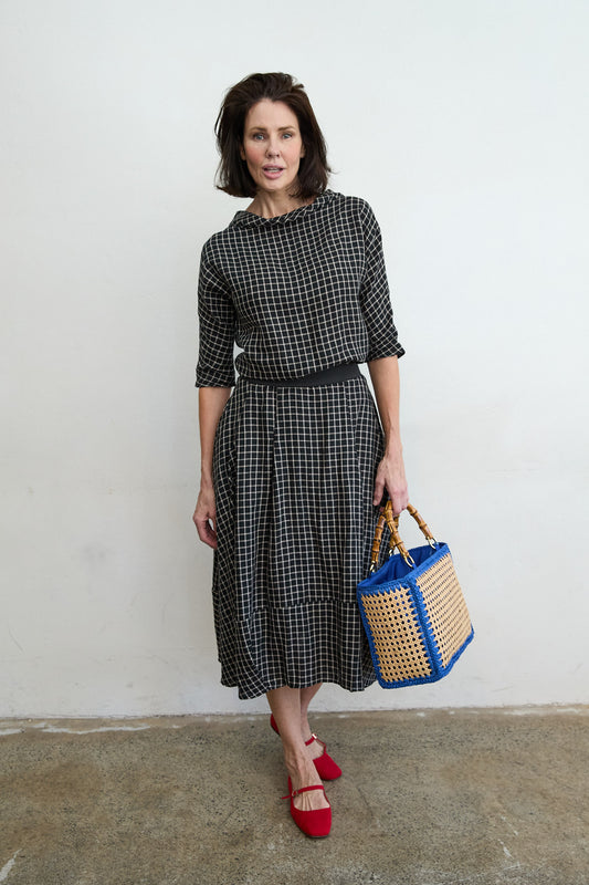 Riley Black/Natural Check Skirt