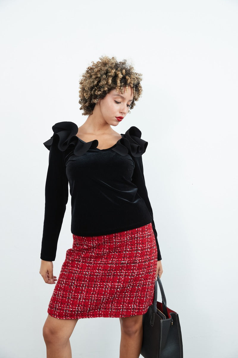 Petals Velvet Top