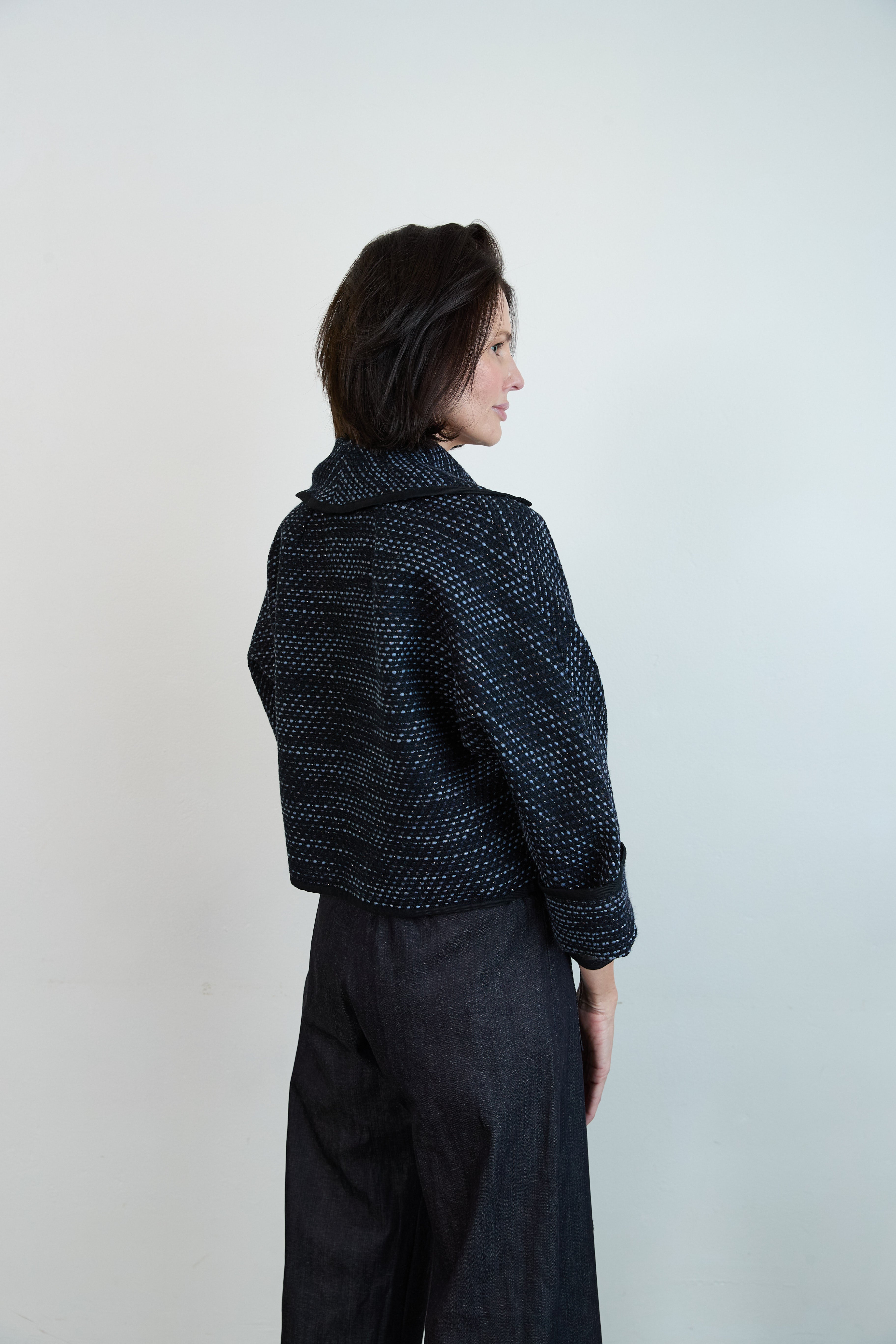 Eliza Italian Tweed Jacket Blue