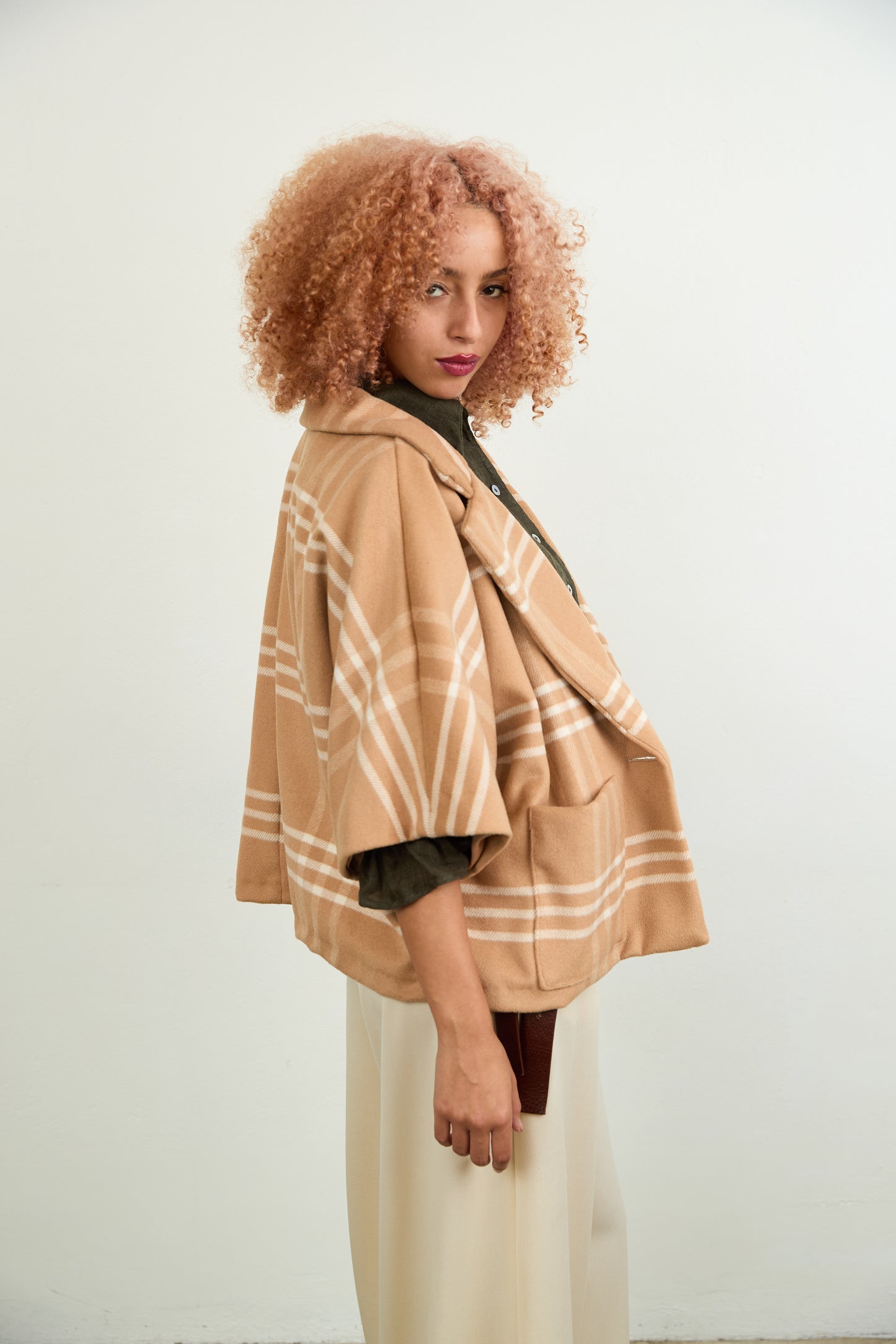 Patch Shortie Coat Camel