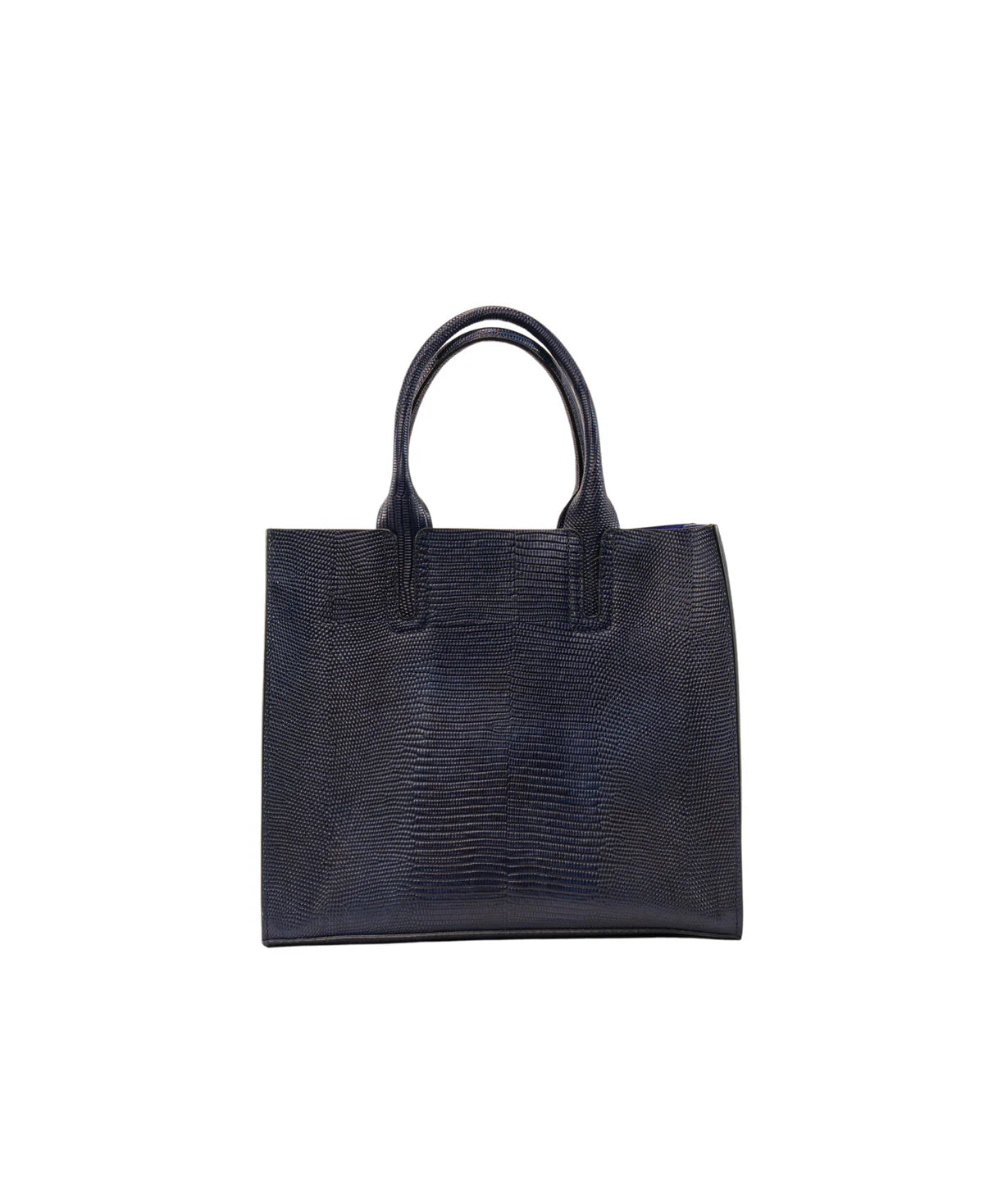 BIDINIS Florence Tote Navy Lizardskin