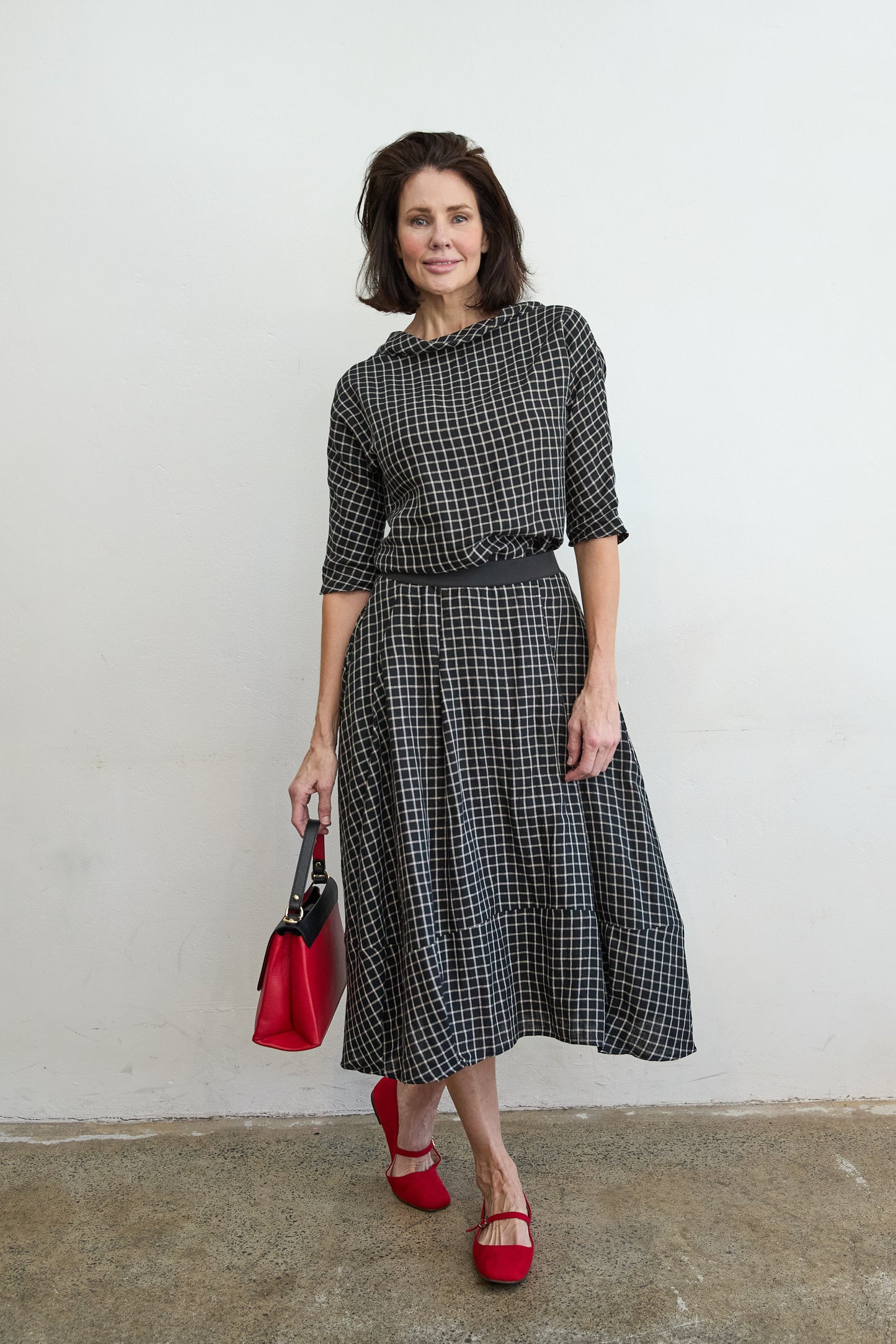 Riley Black/Natural Check Skirt