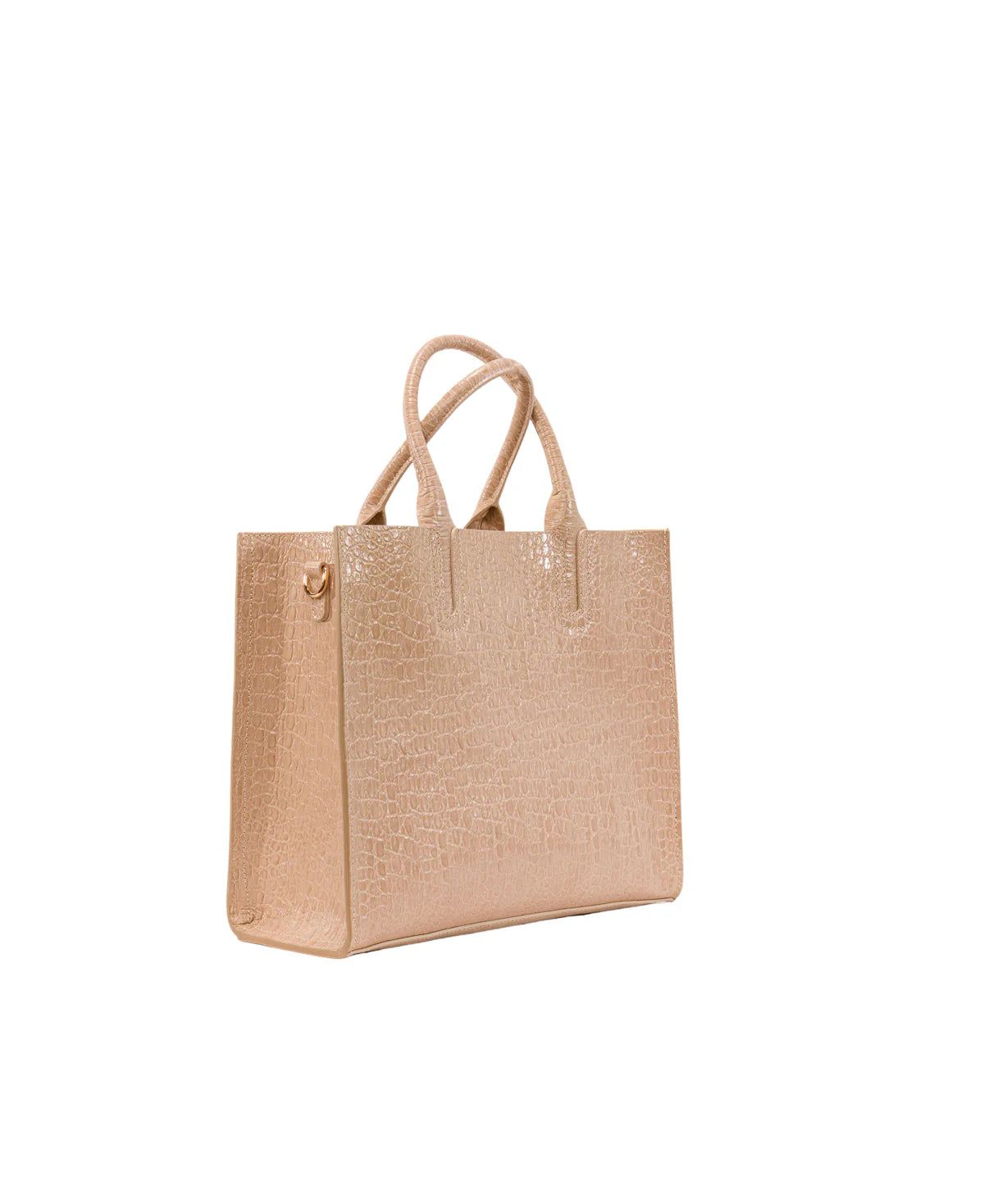 BIDINIS Florence Croc embossed Tote Beige