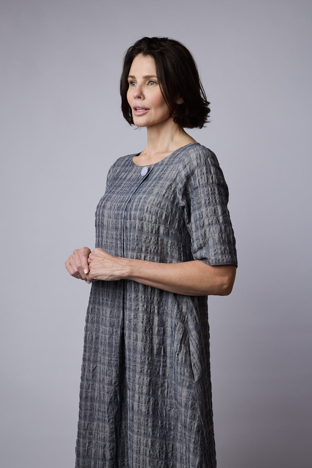 Dakota dress Smoke Textured linen