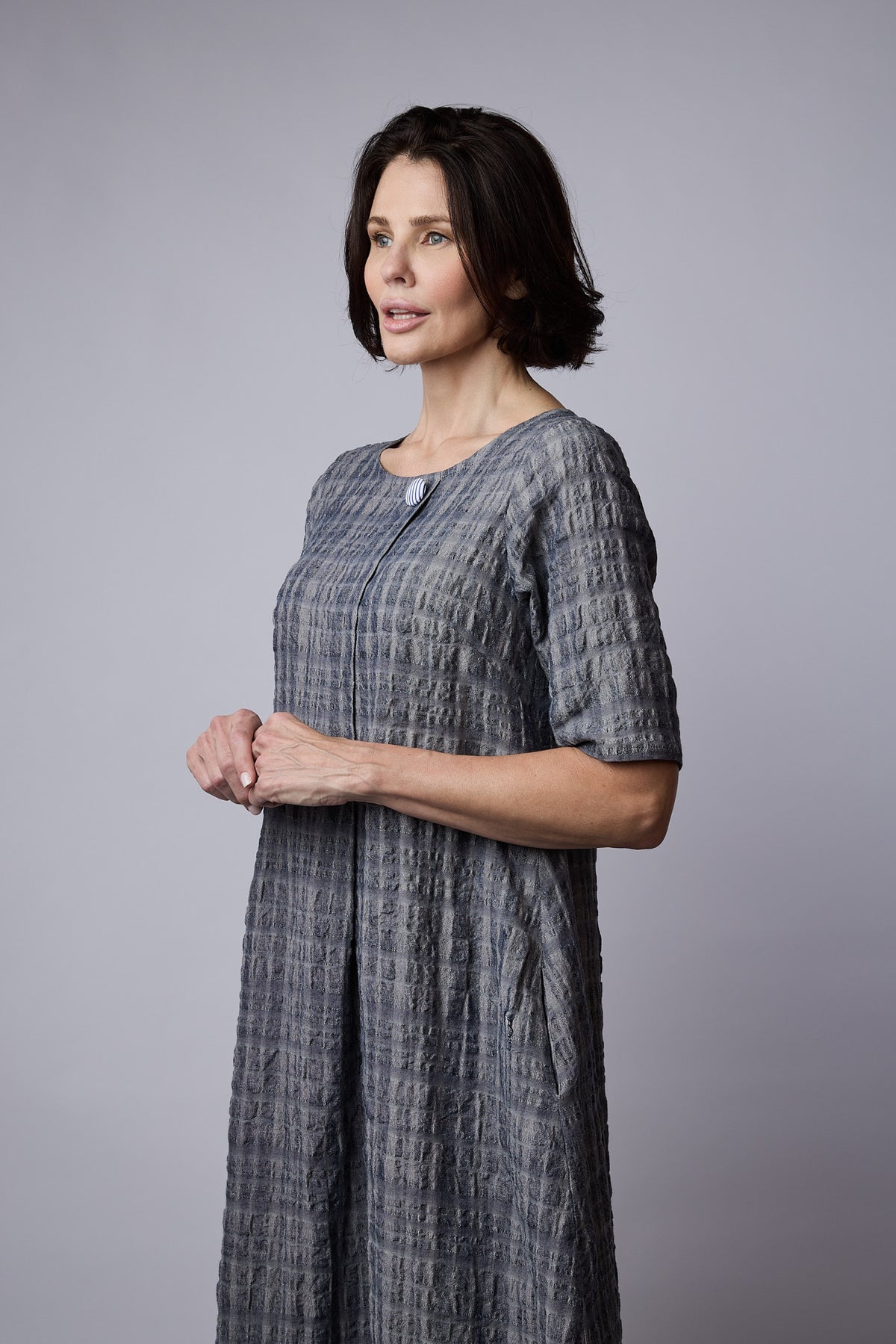 Dakota dress Smoke Textured linen