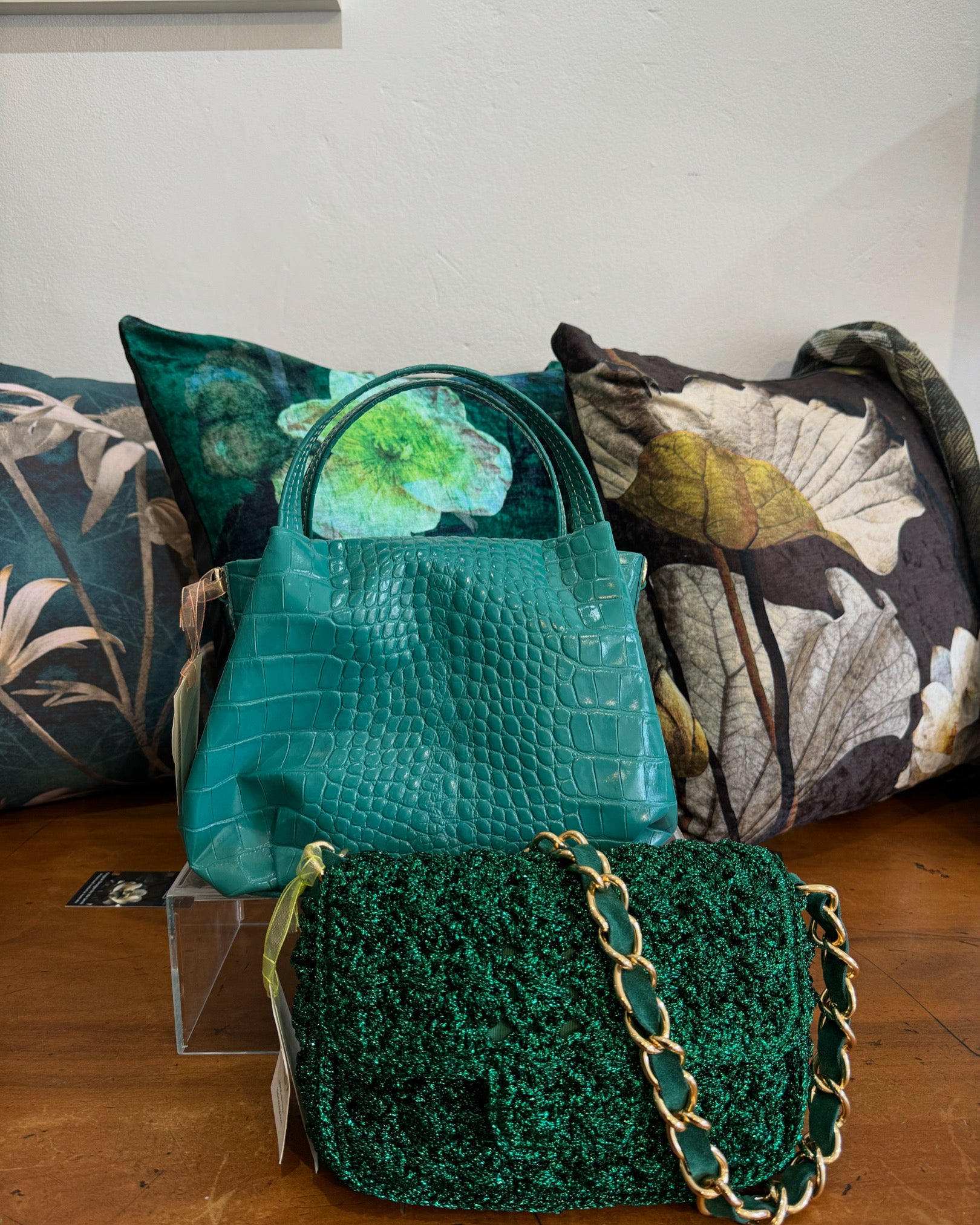 BIDINIS Lucrezia Lurex Small raffia crochet handbag