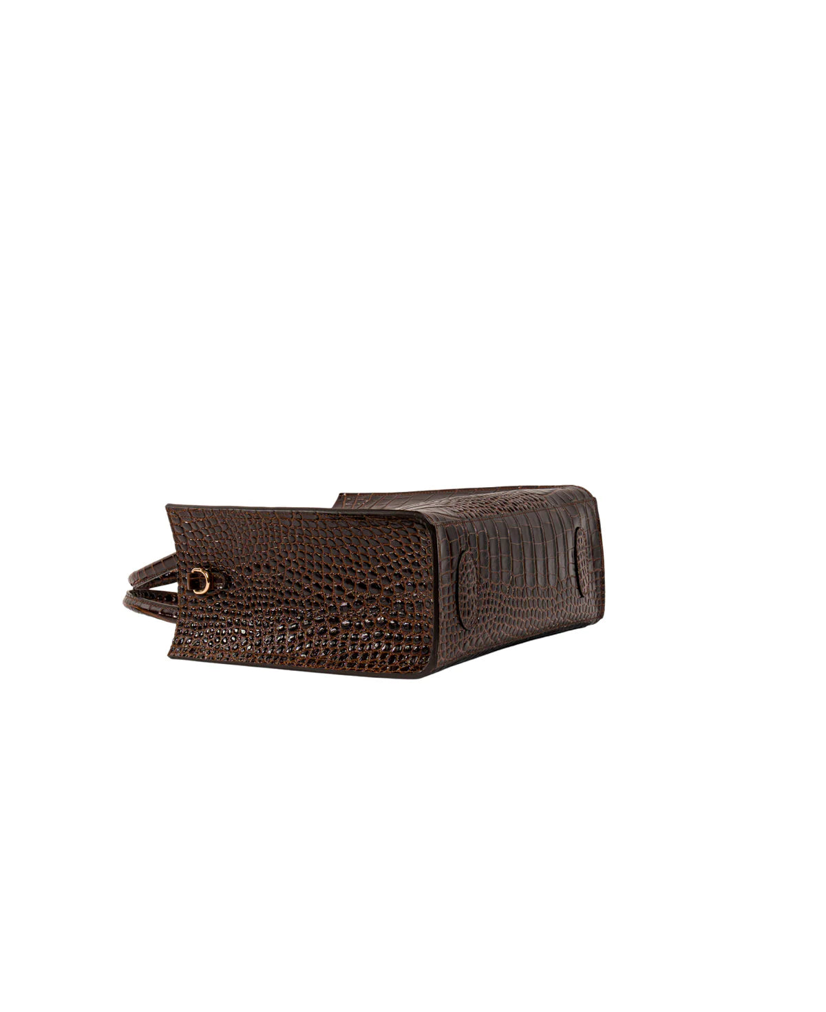 BIDINIS Florence Croc embossed Tote Dark Chocolate