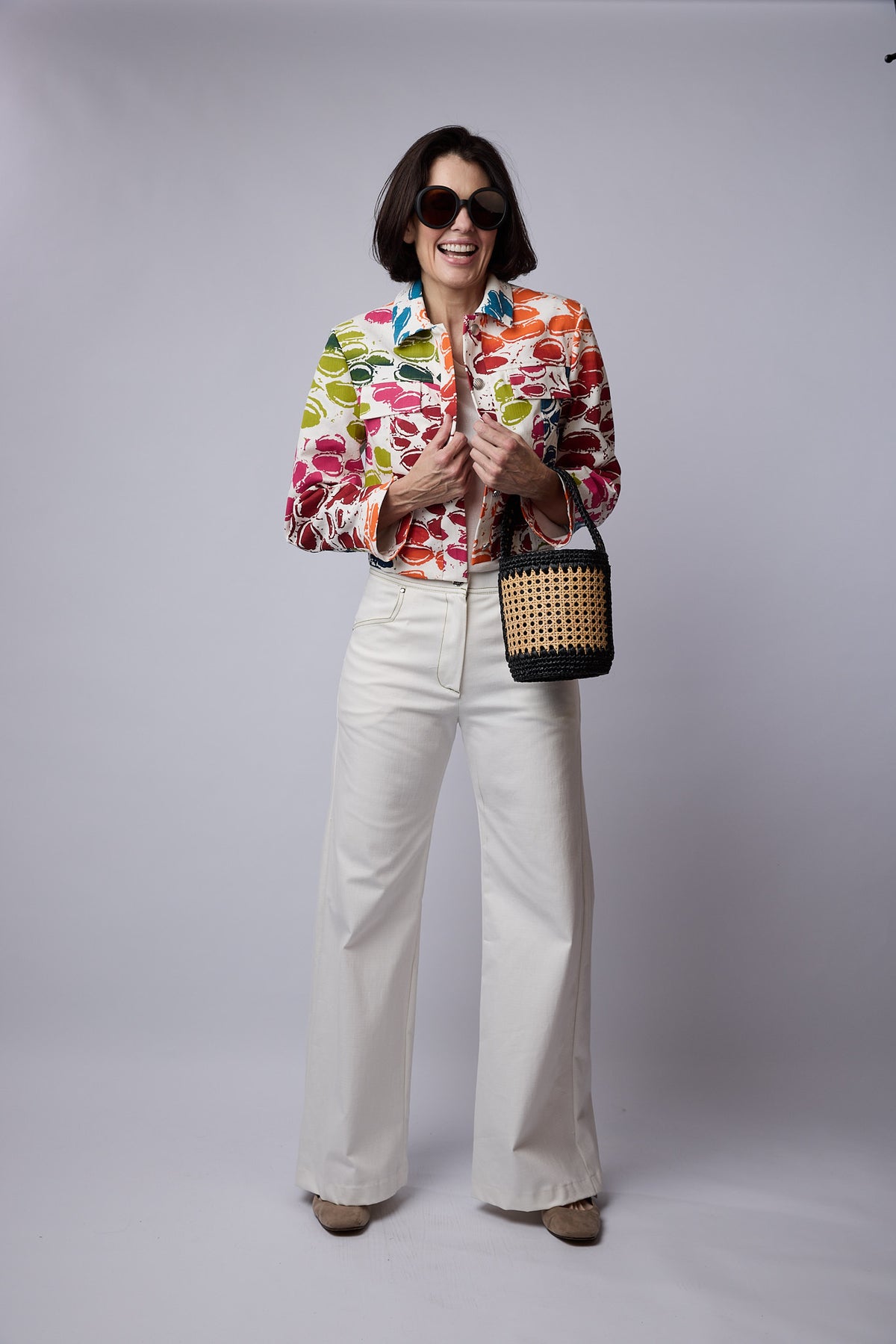 Flared Jeans White Denim