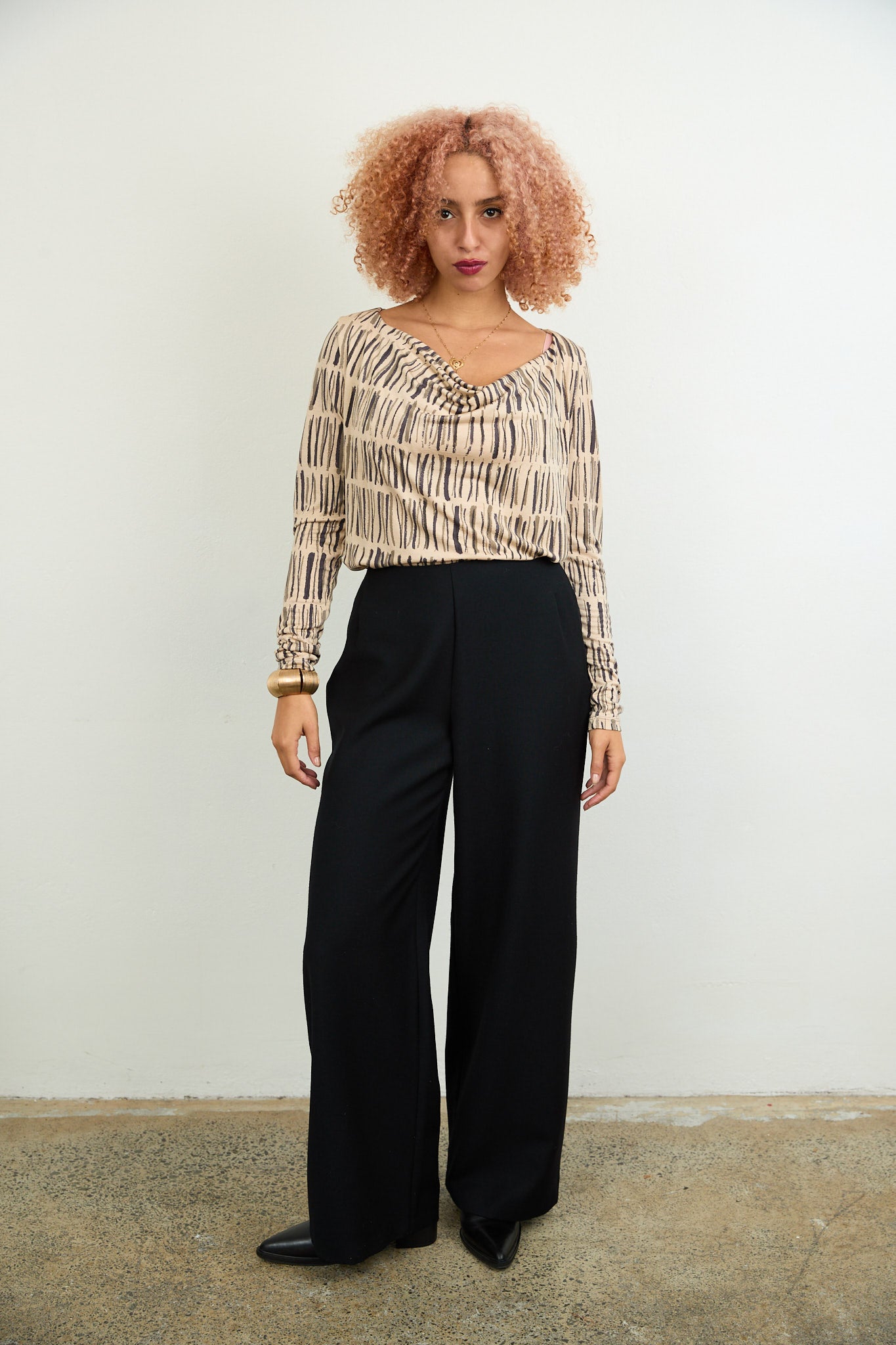 SYLVIA RILEY Cora Cowl neck top-hand dyed