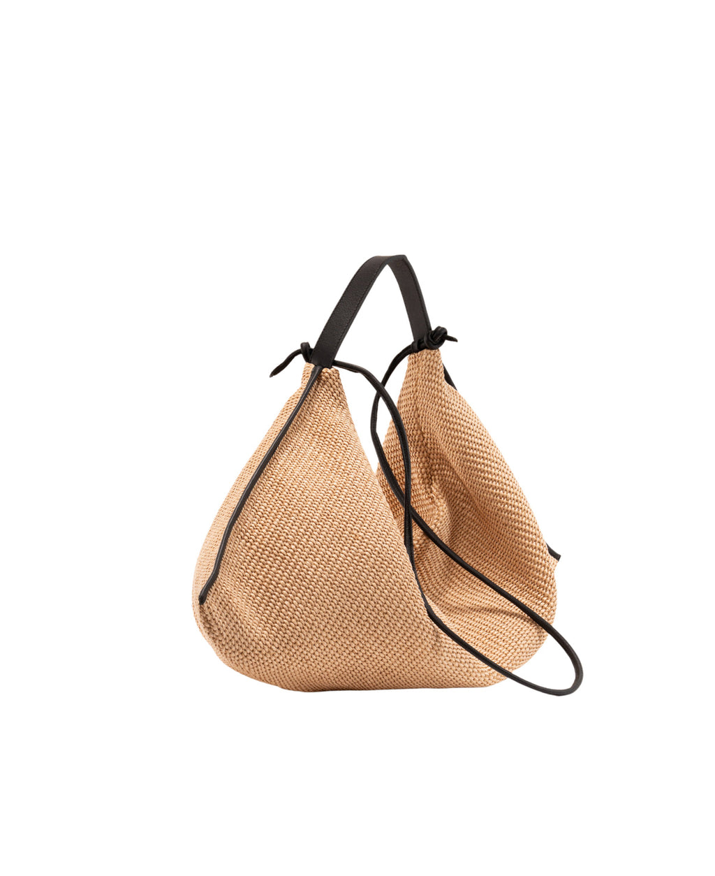 BIDINIS Eleonora hobo raffia bag natural/black