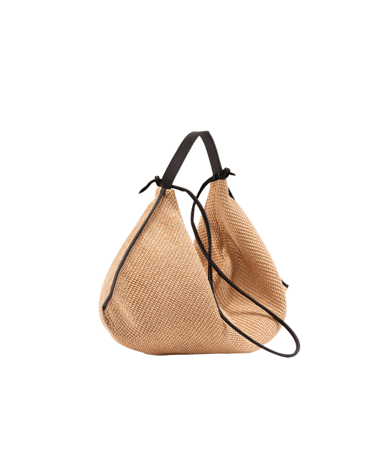 BIDINIS Eleonora hobo raffia bag natural/black